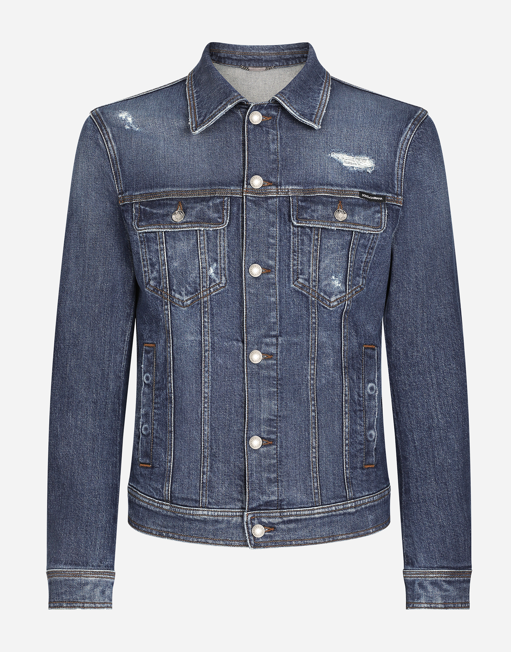 Dolce & Gabbana Giubbotto - Man Denim Multi-colored