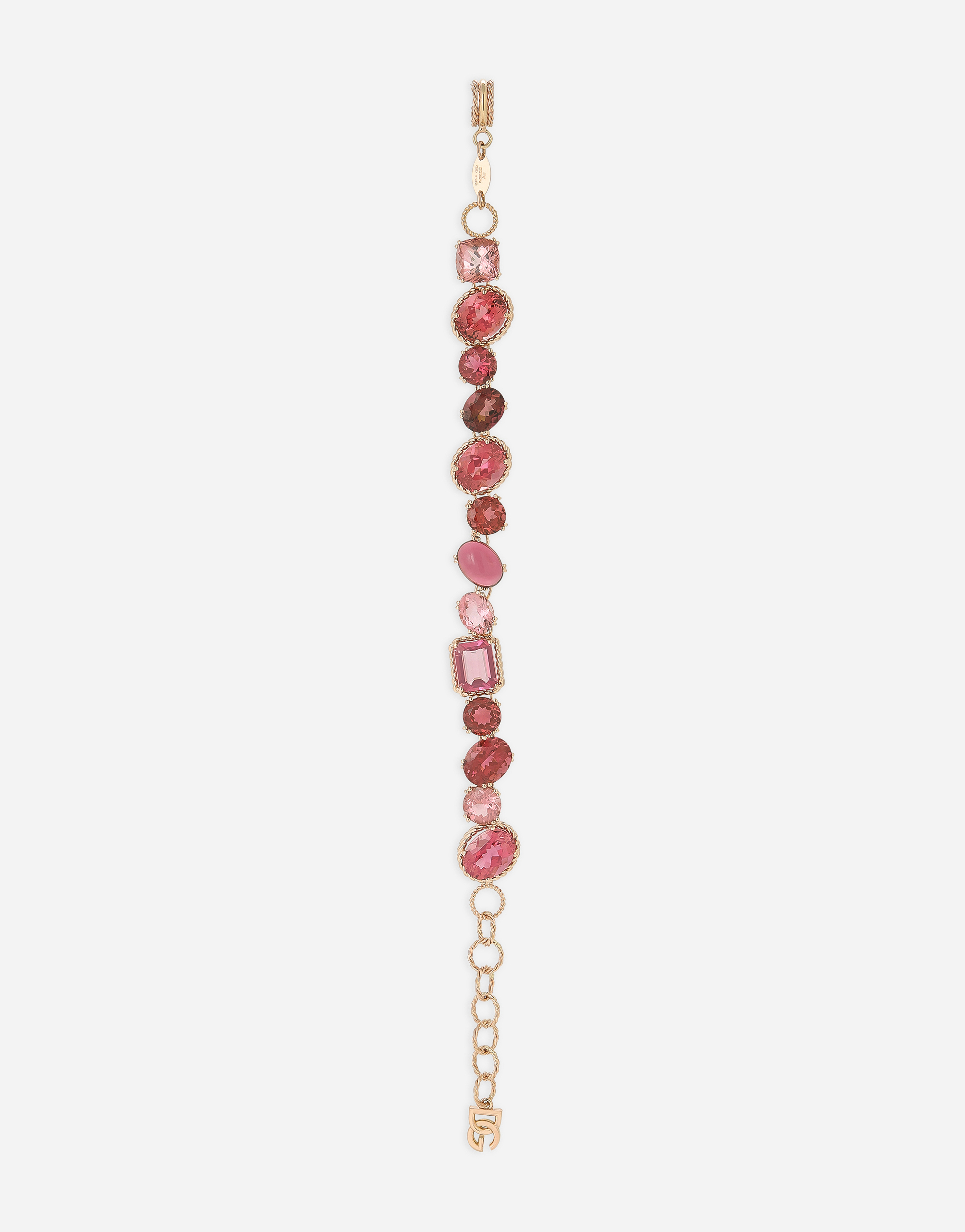  Dolce & Gabbana Dolce & Gabbana Rainbow Monochrome Bracelet 18 Carat Red Gold And Pink Tourmalines - Woman Bracelets Red Gold Onesize 