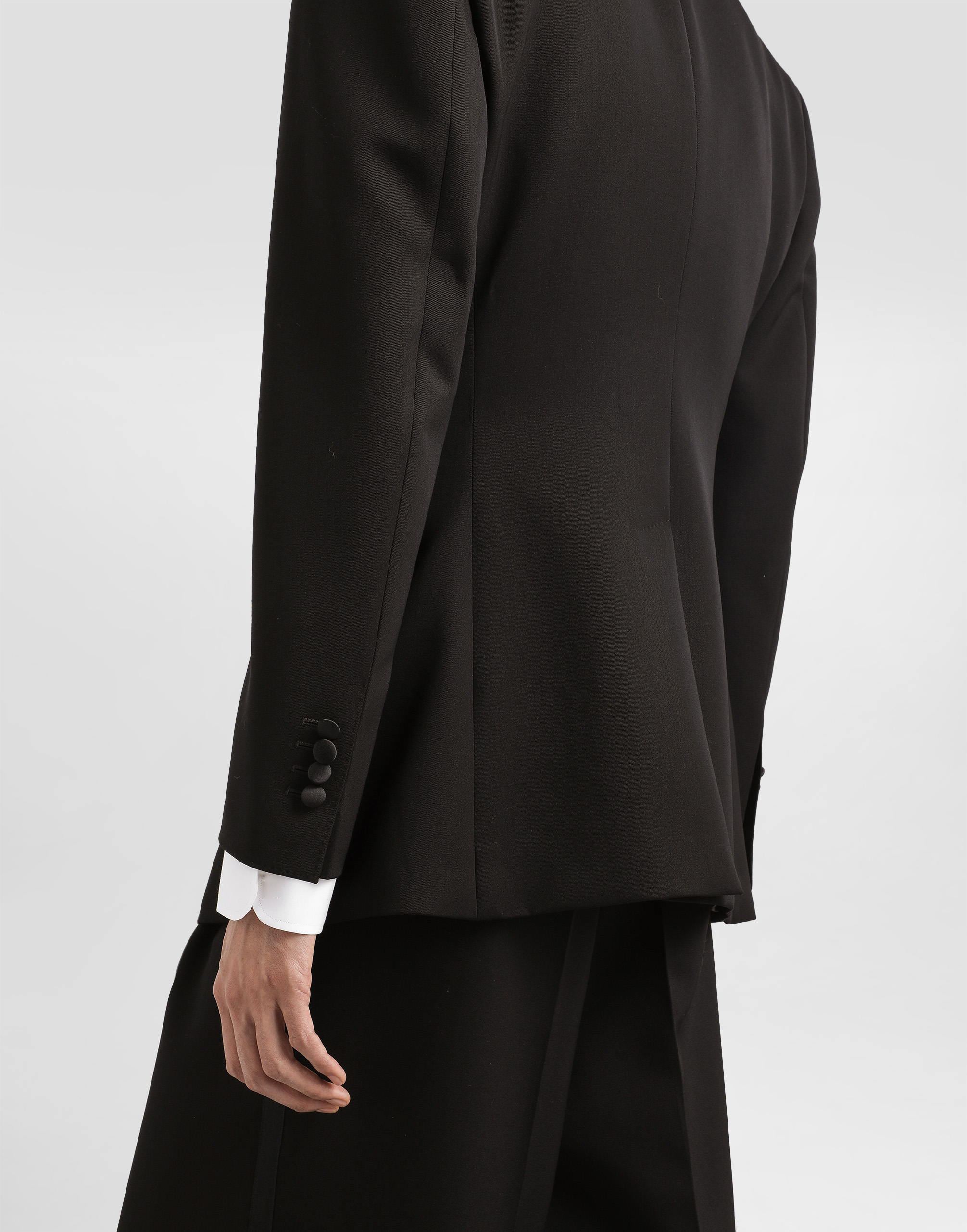 Dolce & Gabbana Single-breastedwool And Silk Blend Jacket In Black