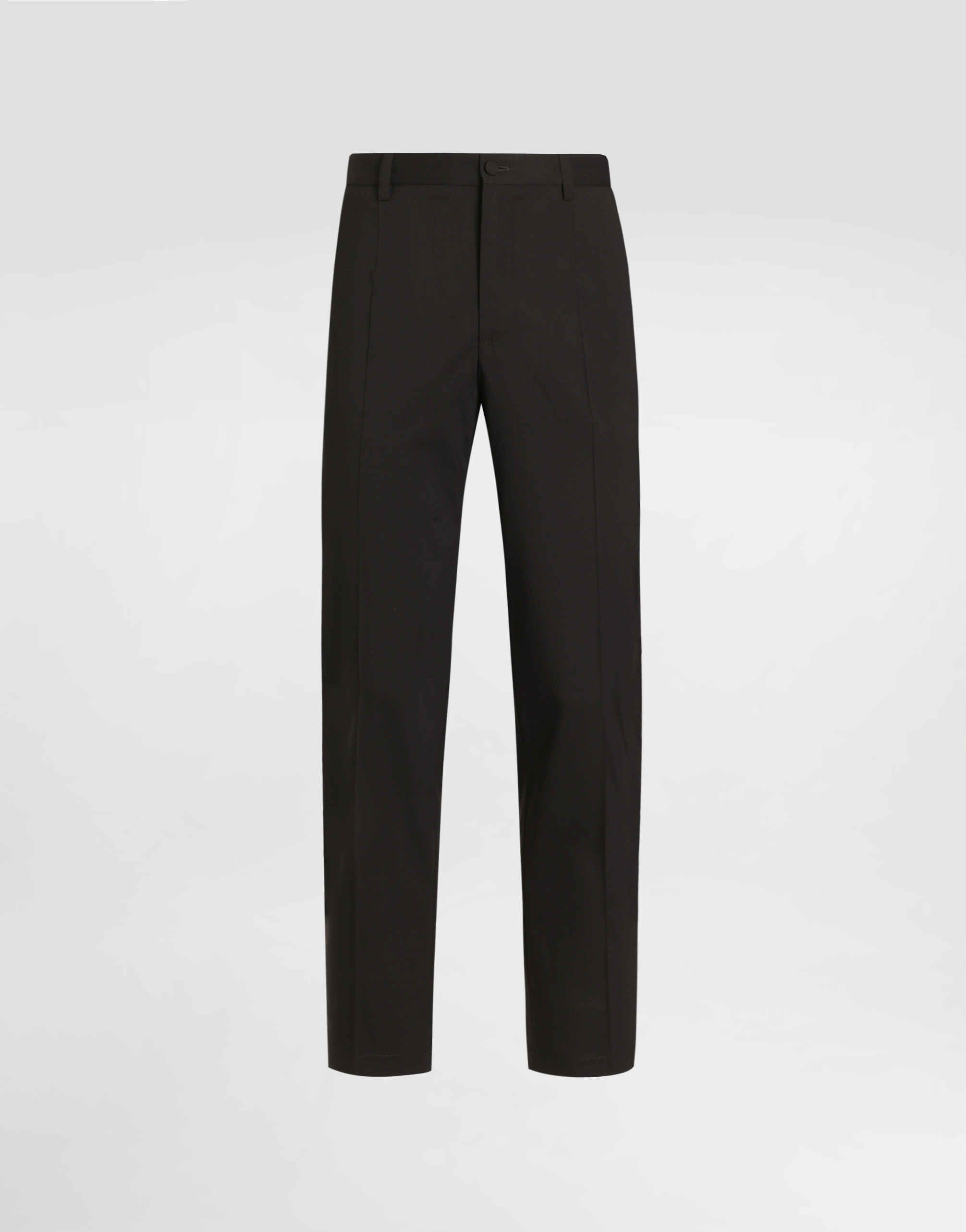 Blackのメンズ Stretch wool canvas trousers | Dolce&Gabbana®