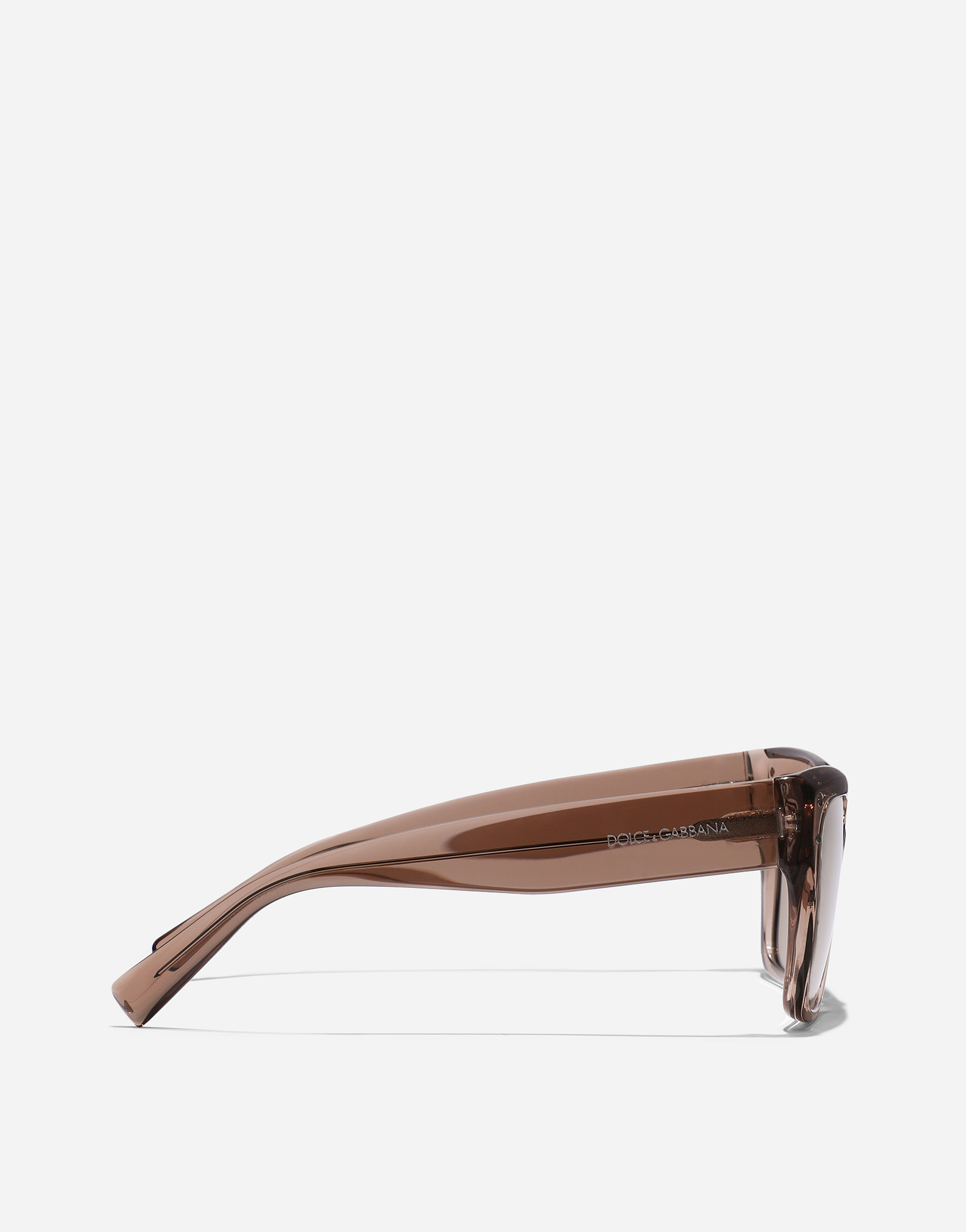 Shop Dolce & Gabbana نظارة شمسية Dg Sharped In Transparent Camel