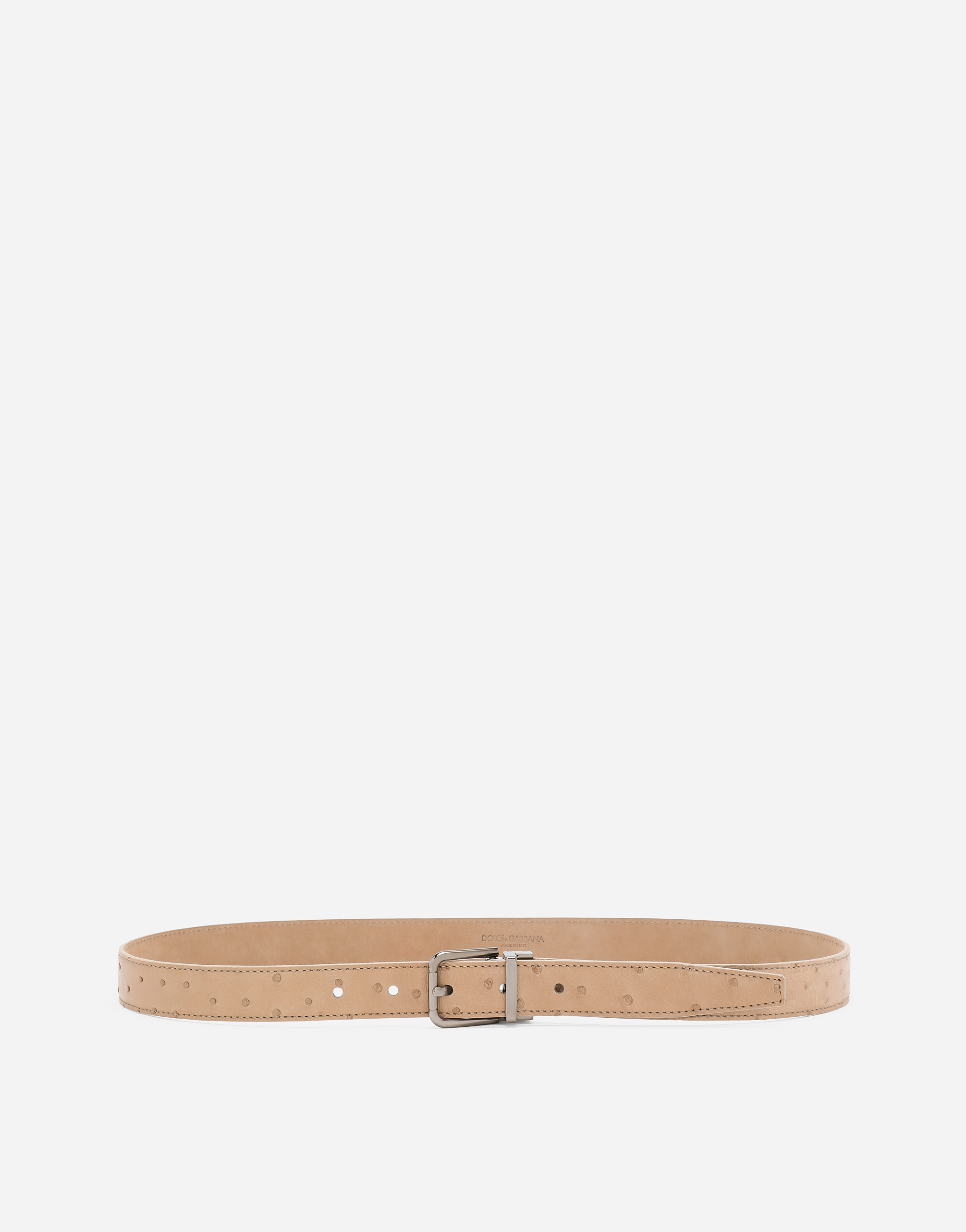 Dolce & Gabbana Ostrich Leather Belt - Man Belts Beige 95