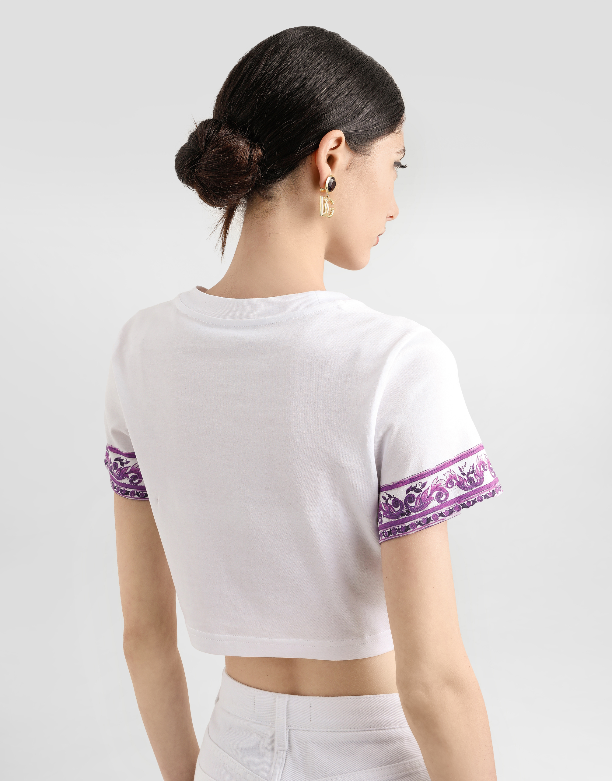 Majolica-prints short-sleeved t-shirt