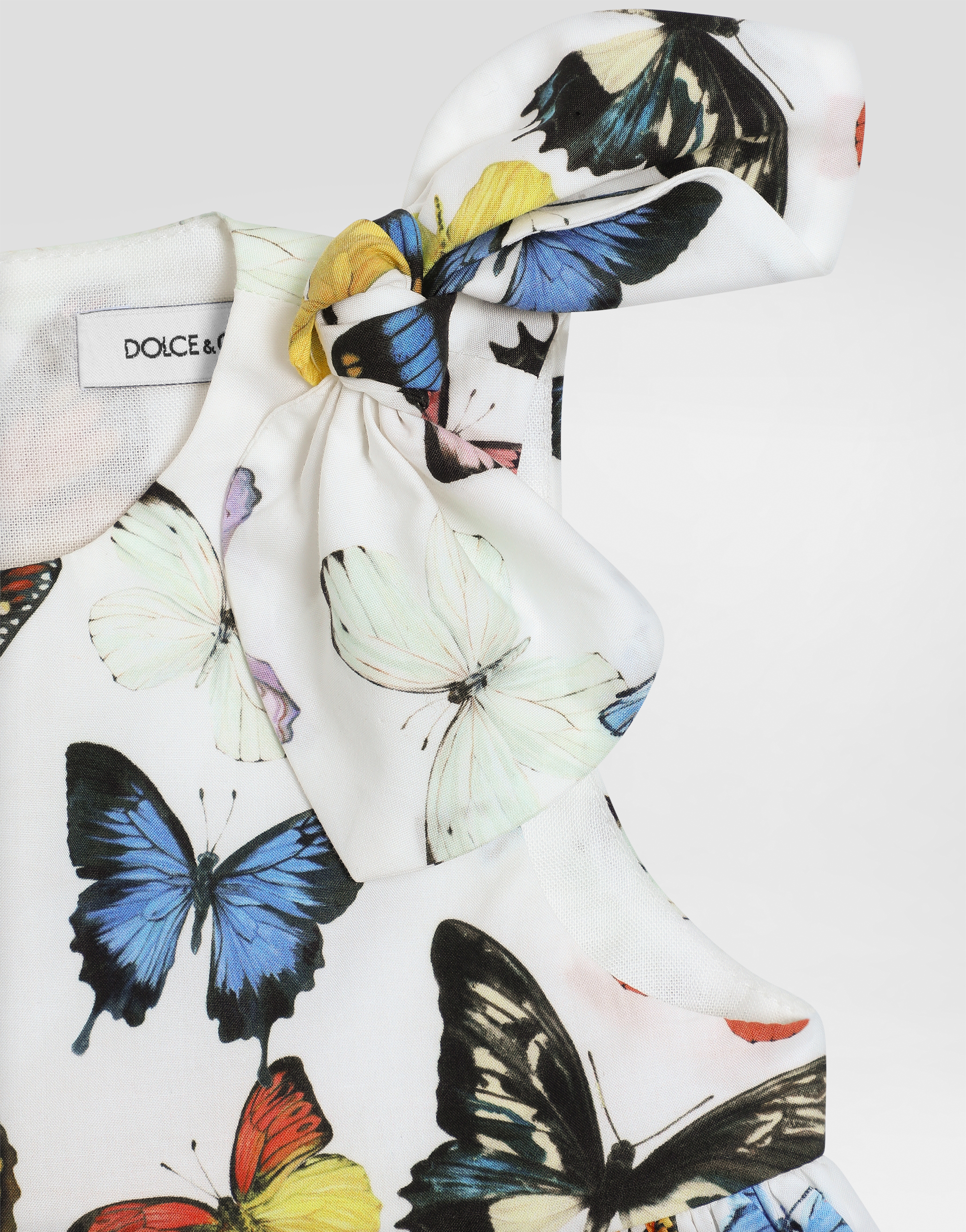 Poplin top with butterfly print