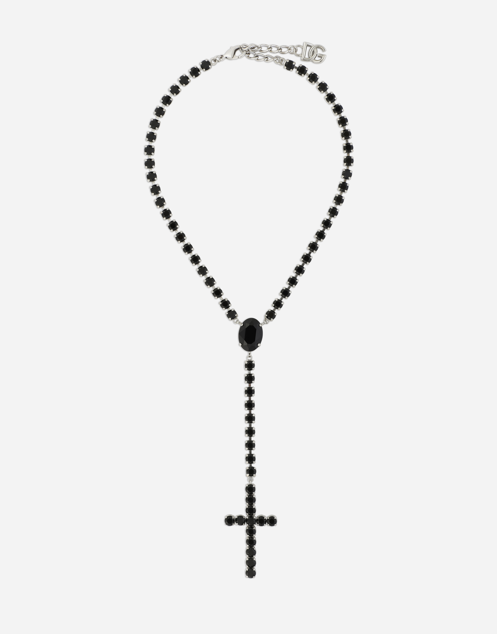 KIM DOLCE&GABBANA Rosary necklace with crystal rhinestones in