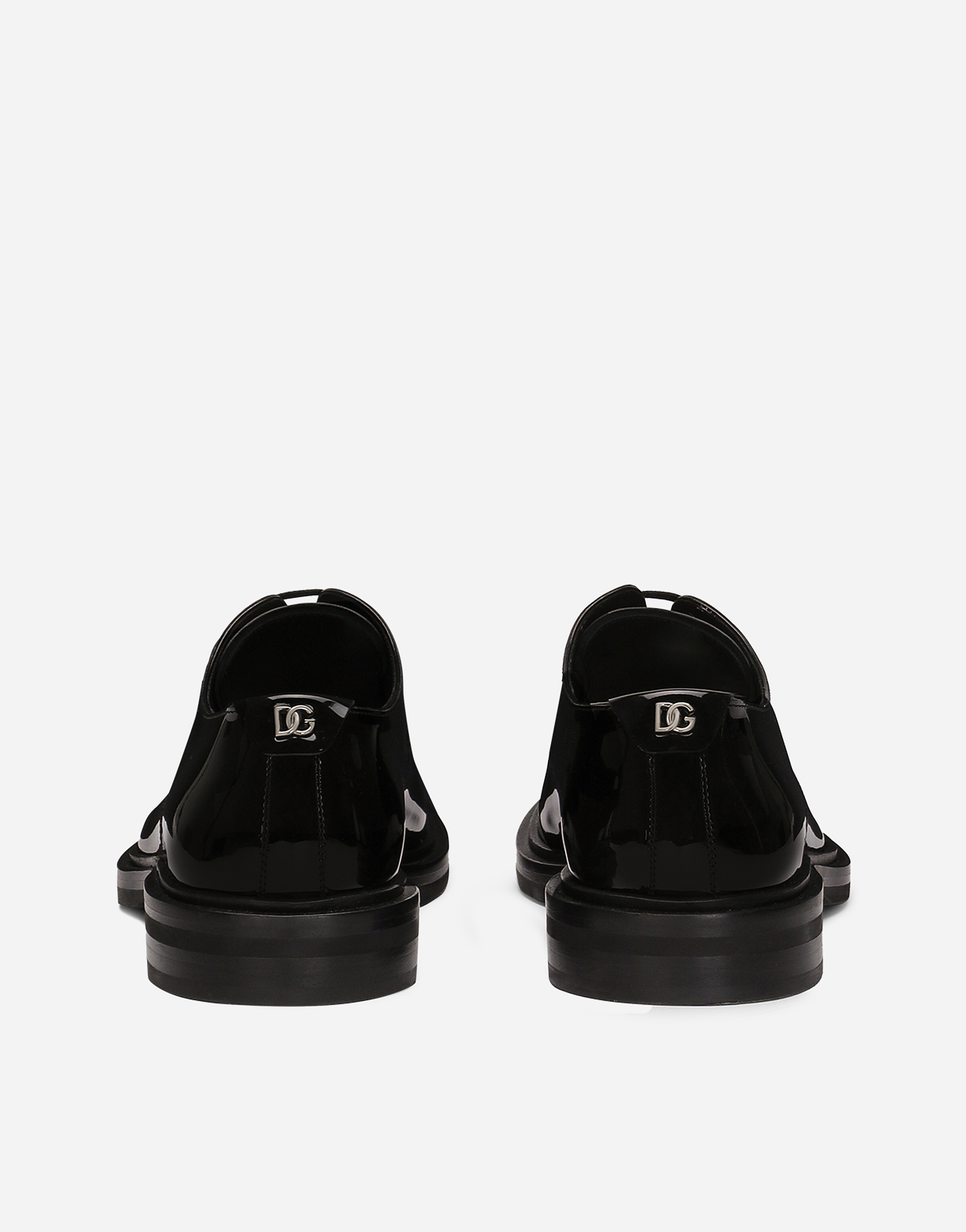 Dolce & Gabbana Patent Leather Derby Shoes In Black