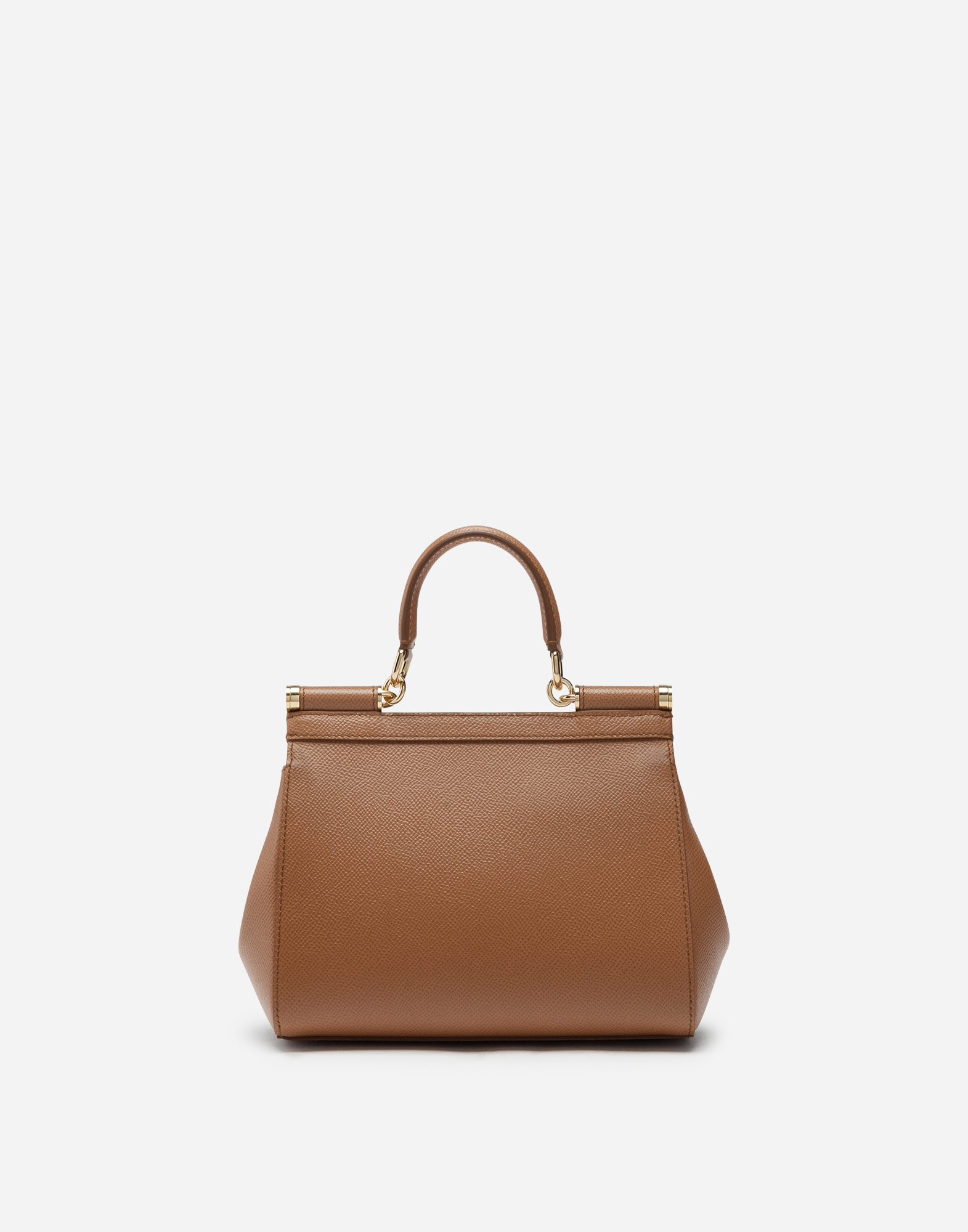 Small dauphine leather Sicily bag in Brown