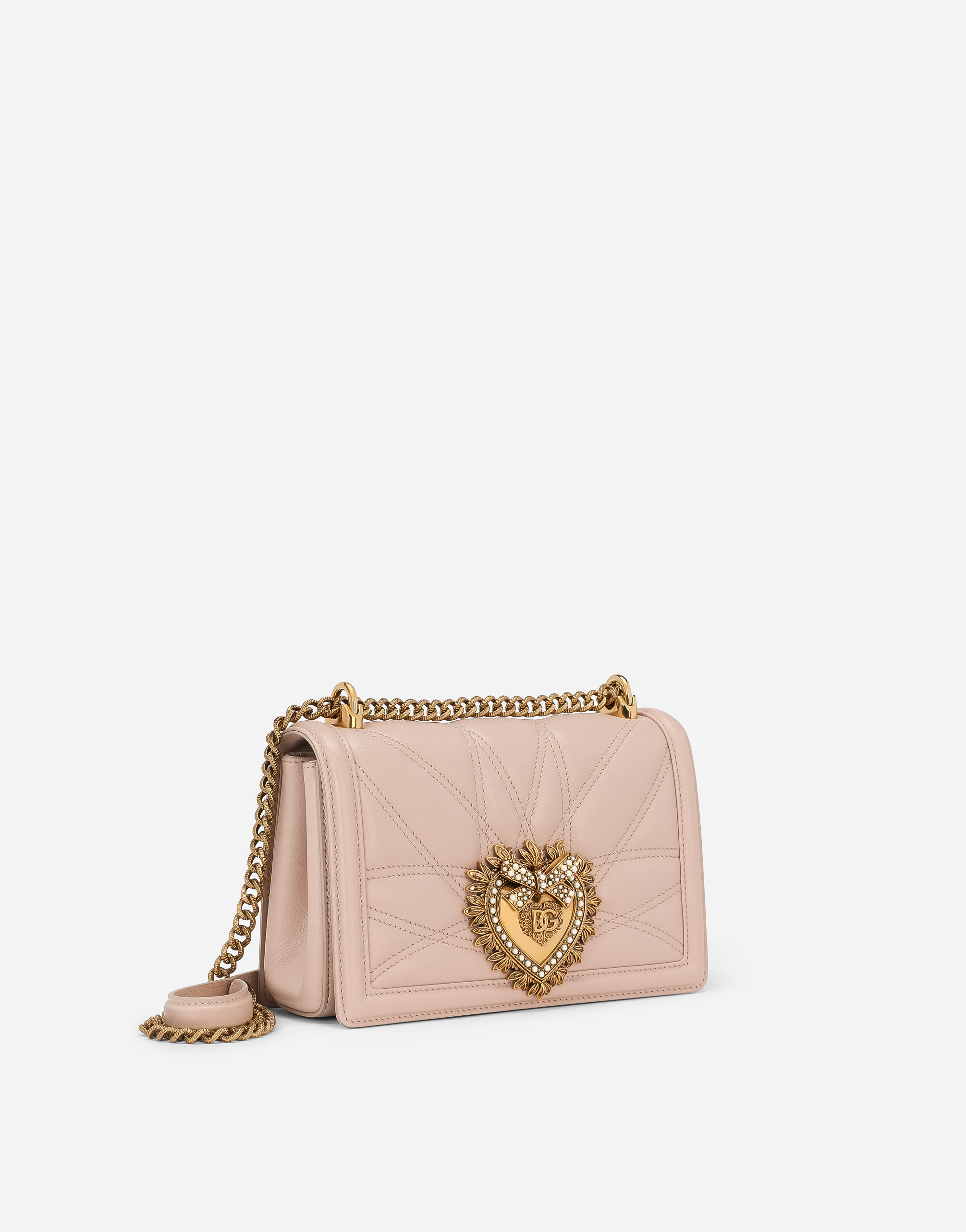 Shop Dolce & Gabbana Medium Devotion Shoulder Bag In Pale Pink