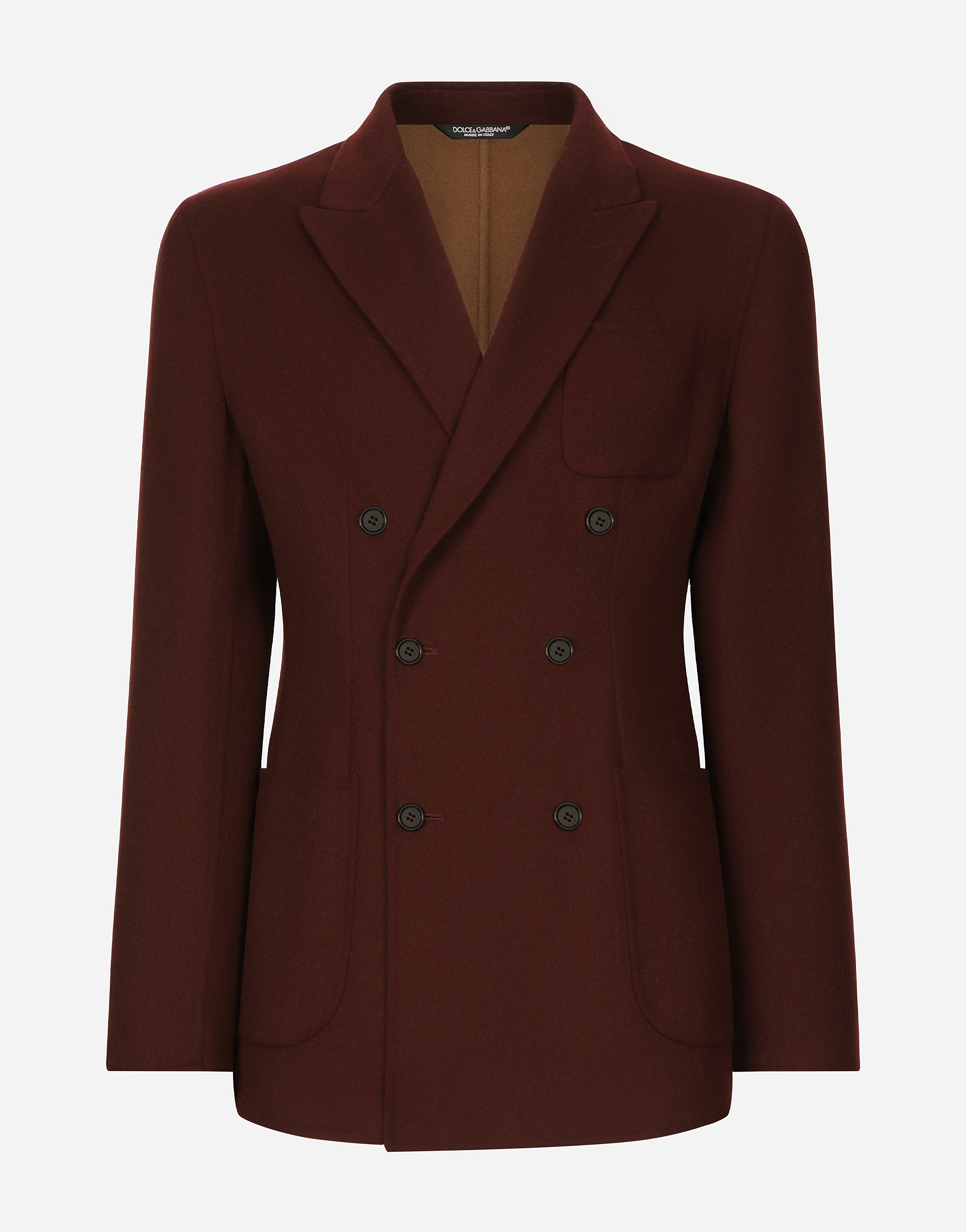 Dolce & Gabbana Double-breasted Wool Portofino-fit Jacket In Bordeaux