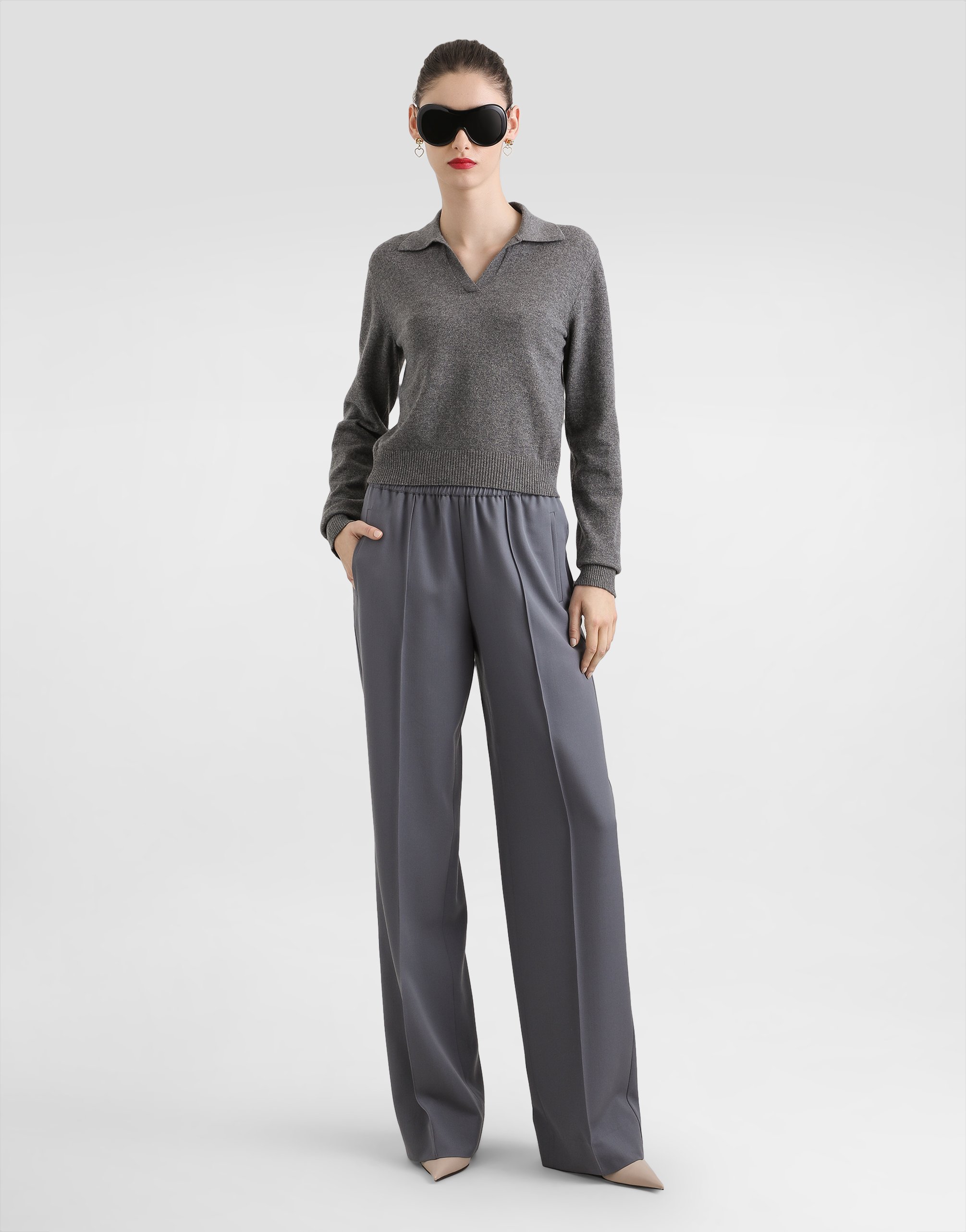 Cashmere polo pullover