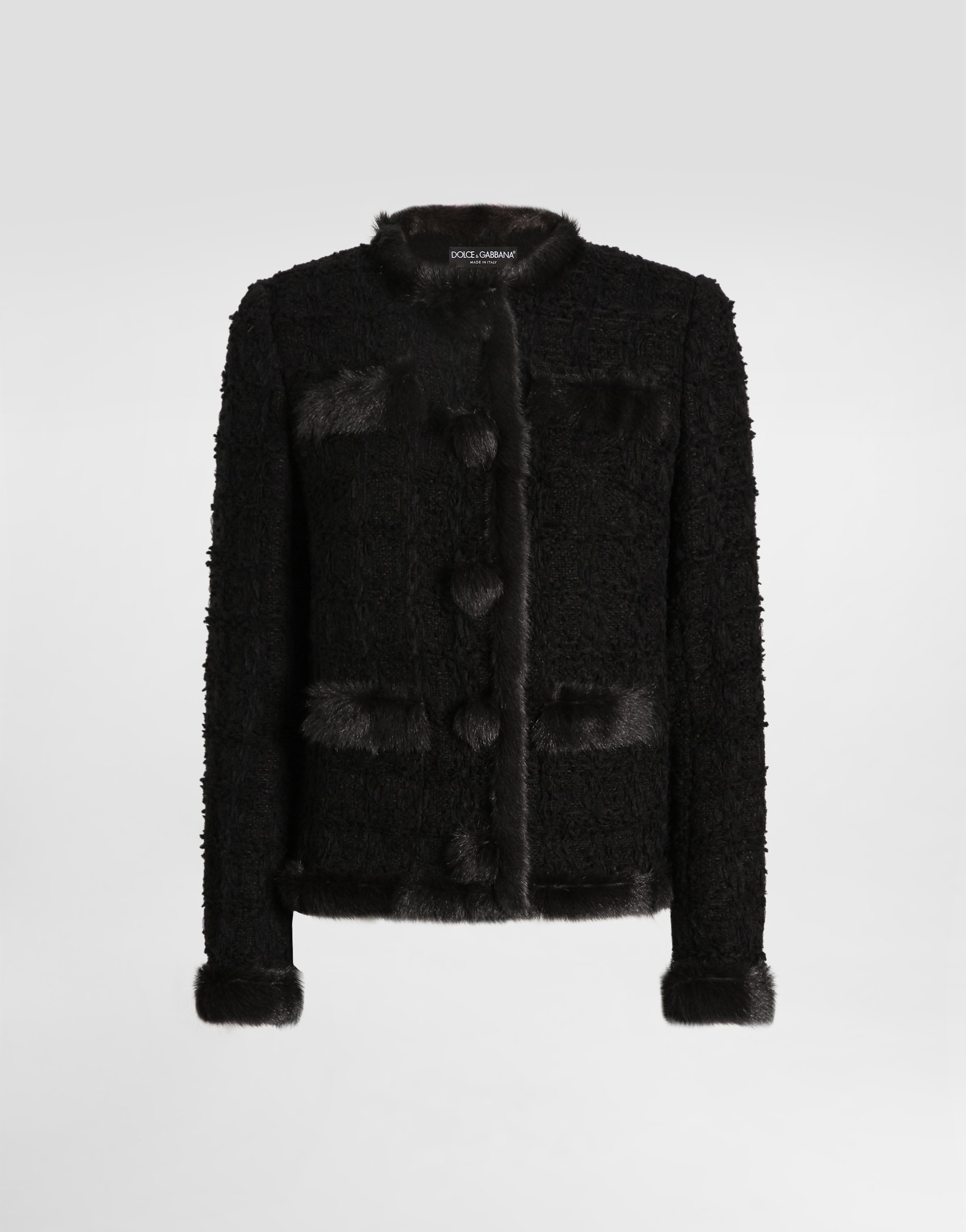 Single-breasted tweed jacket
