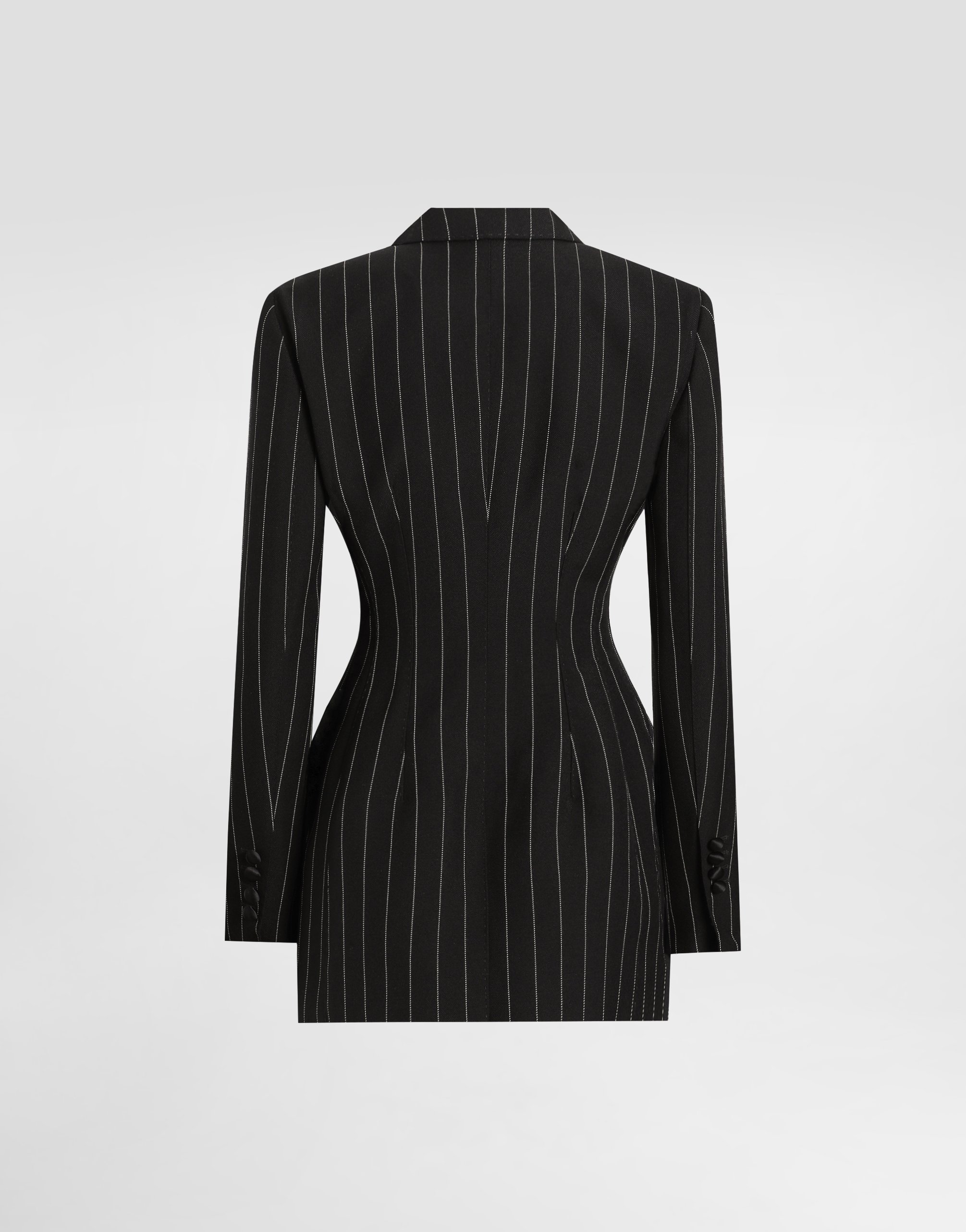 Double-breasted pinstripe wool jacket
