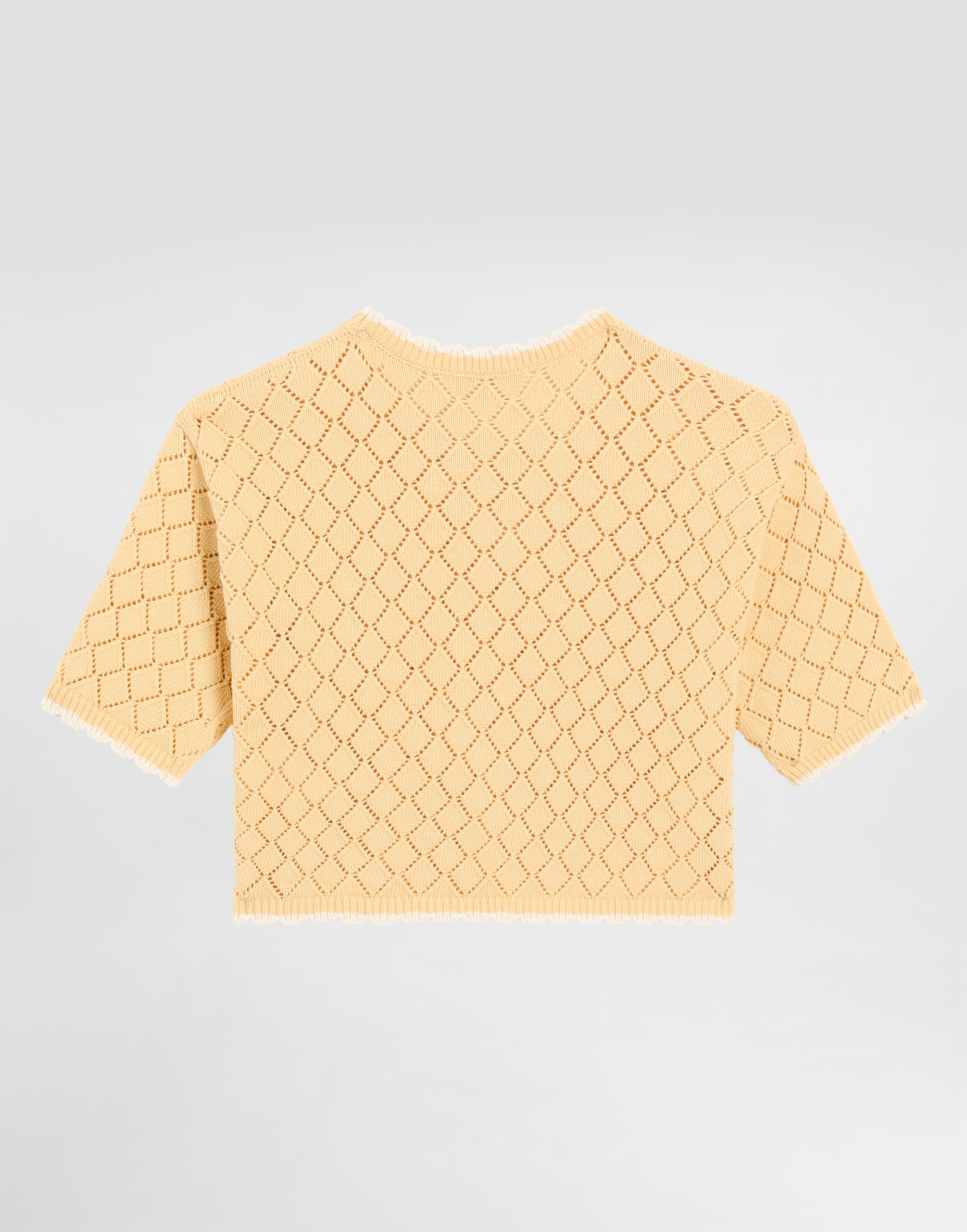  Dolce & Gabbana Cotton Pullover With Diamond Pattern - Frau Strickwaren Yellow 6 Years 