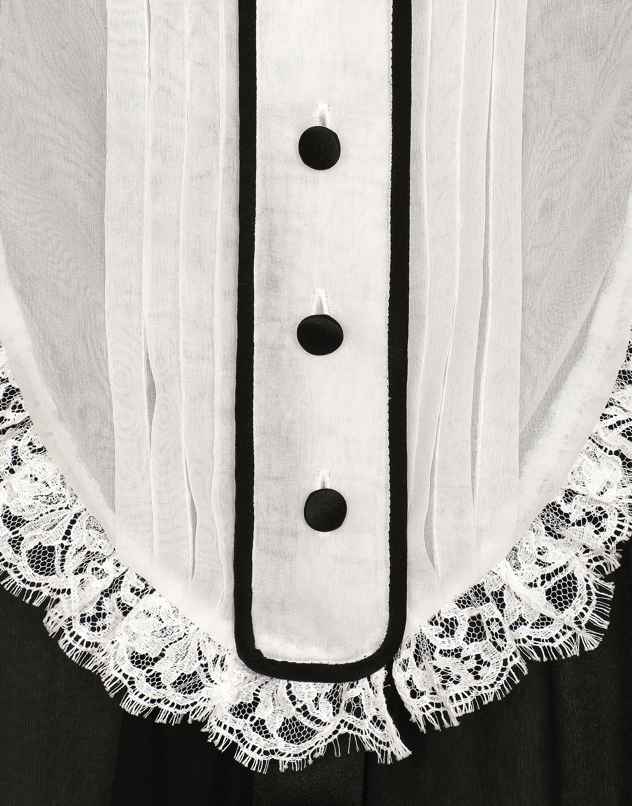 Chiffon shirt with front and organza cuffs