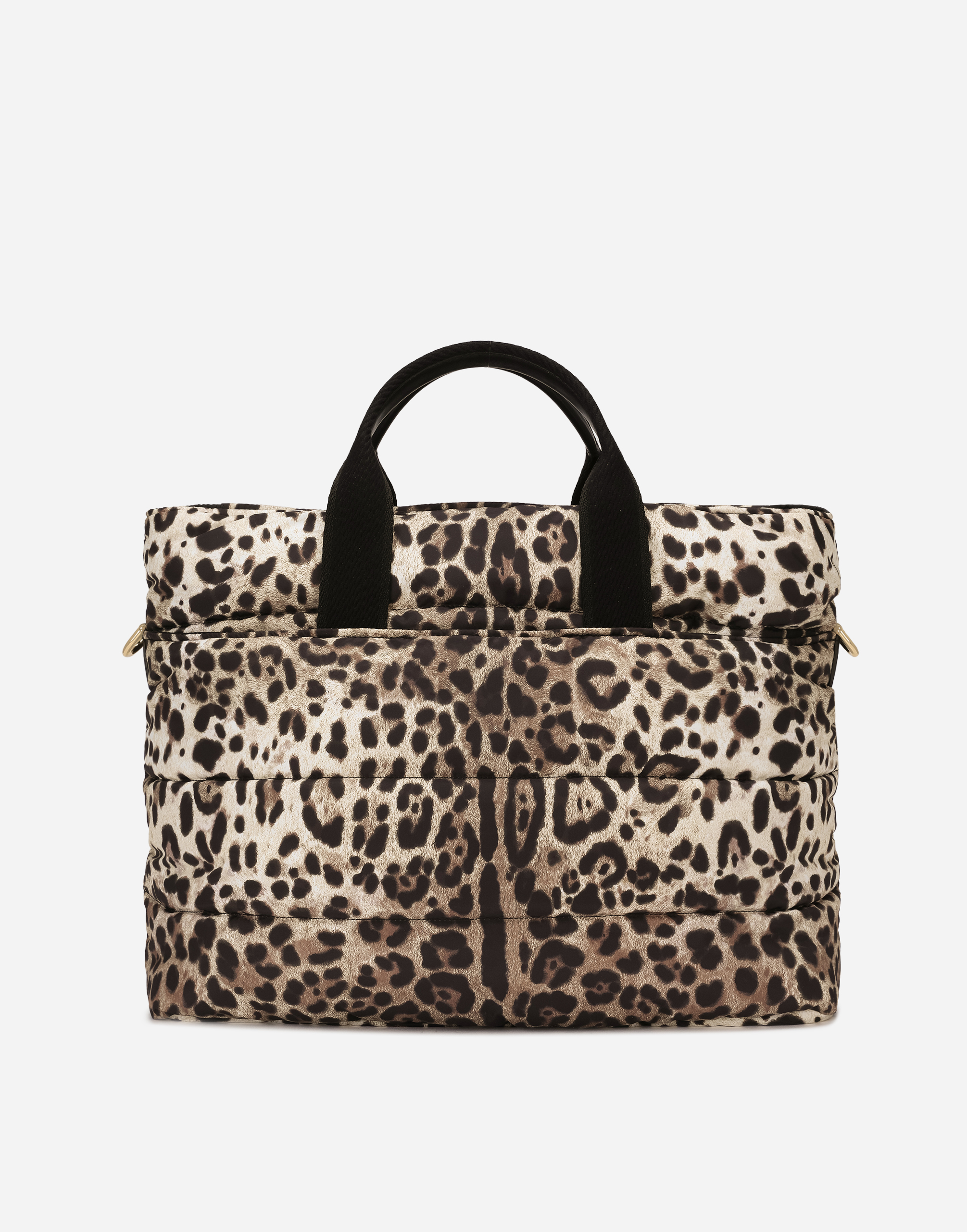 DOLCE & GABBANA NYLON MAMMA BAG WITH LEOPARD PRINT
