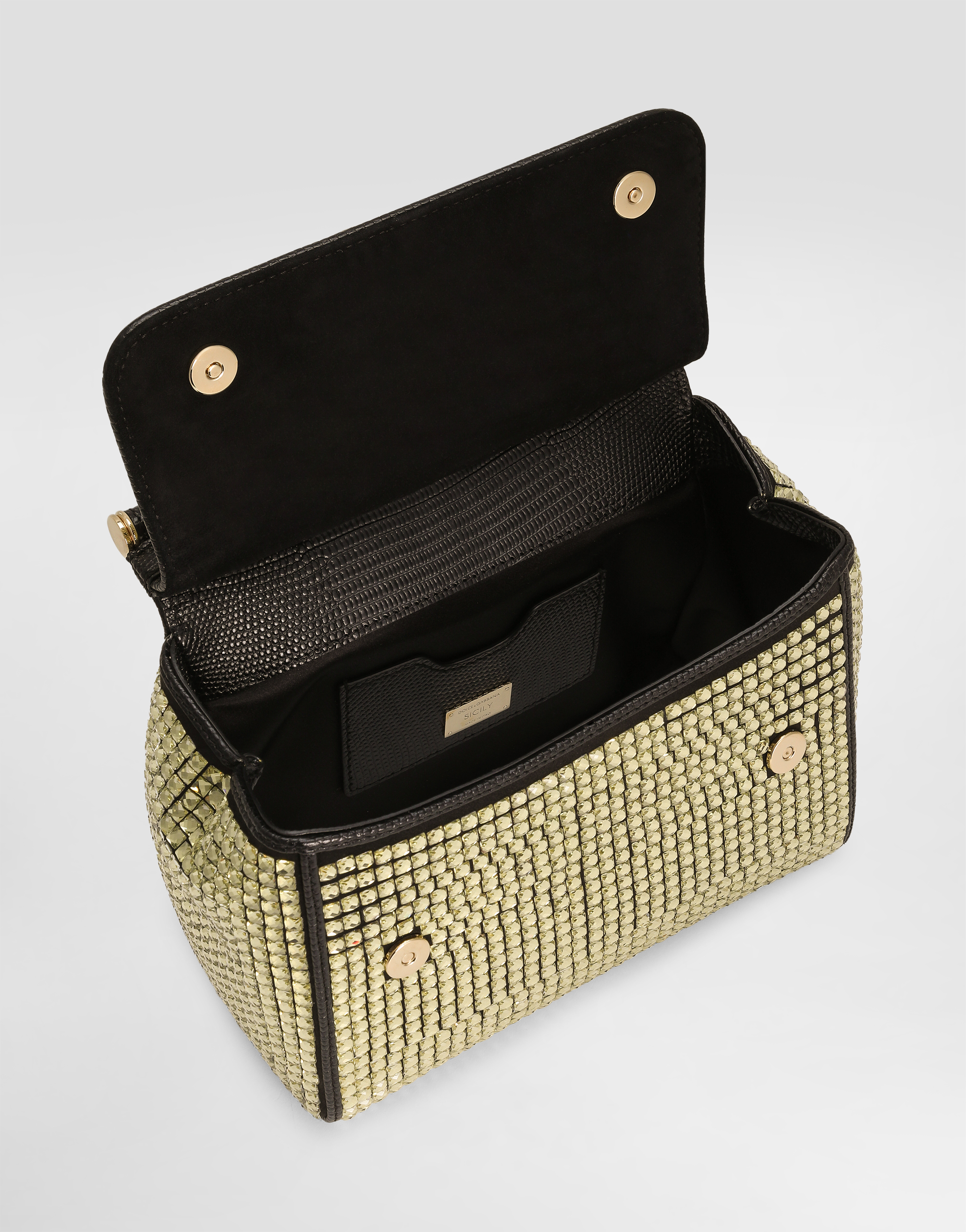 Dolce & Gabbana Medium Sicily Handbag In Nero/oro