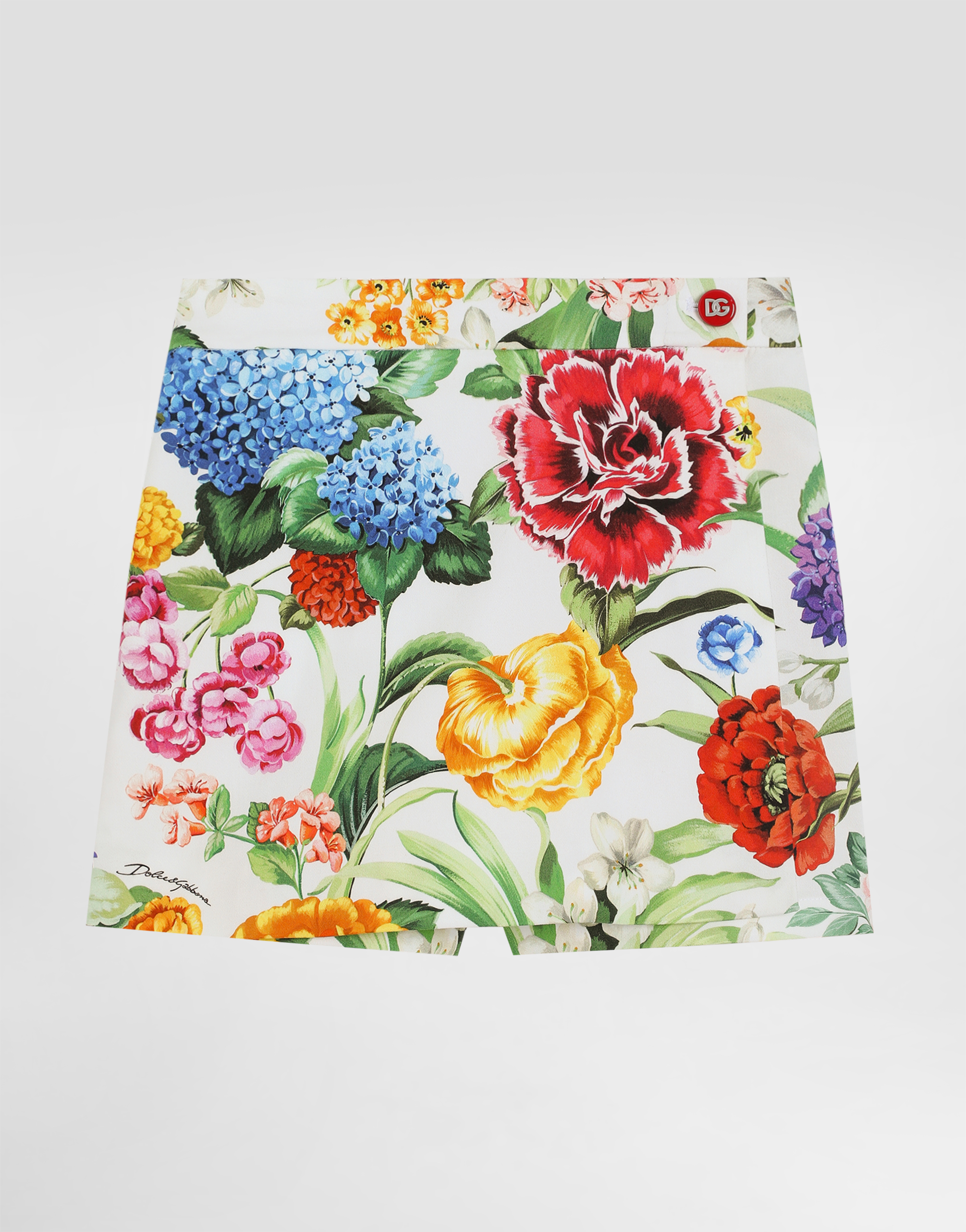 Dolce & Gabbana Floral-print Drill Skorts - Woman Trousers And Skirts Print 10 Years