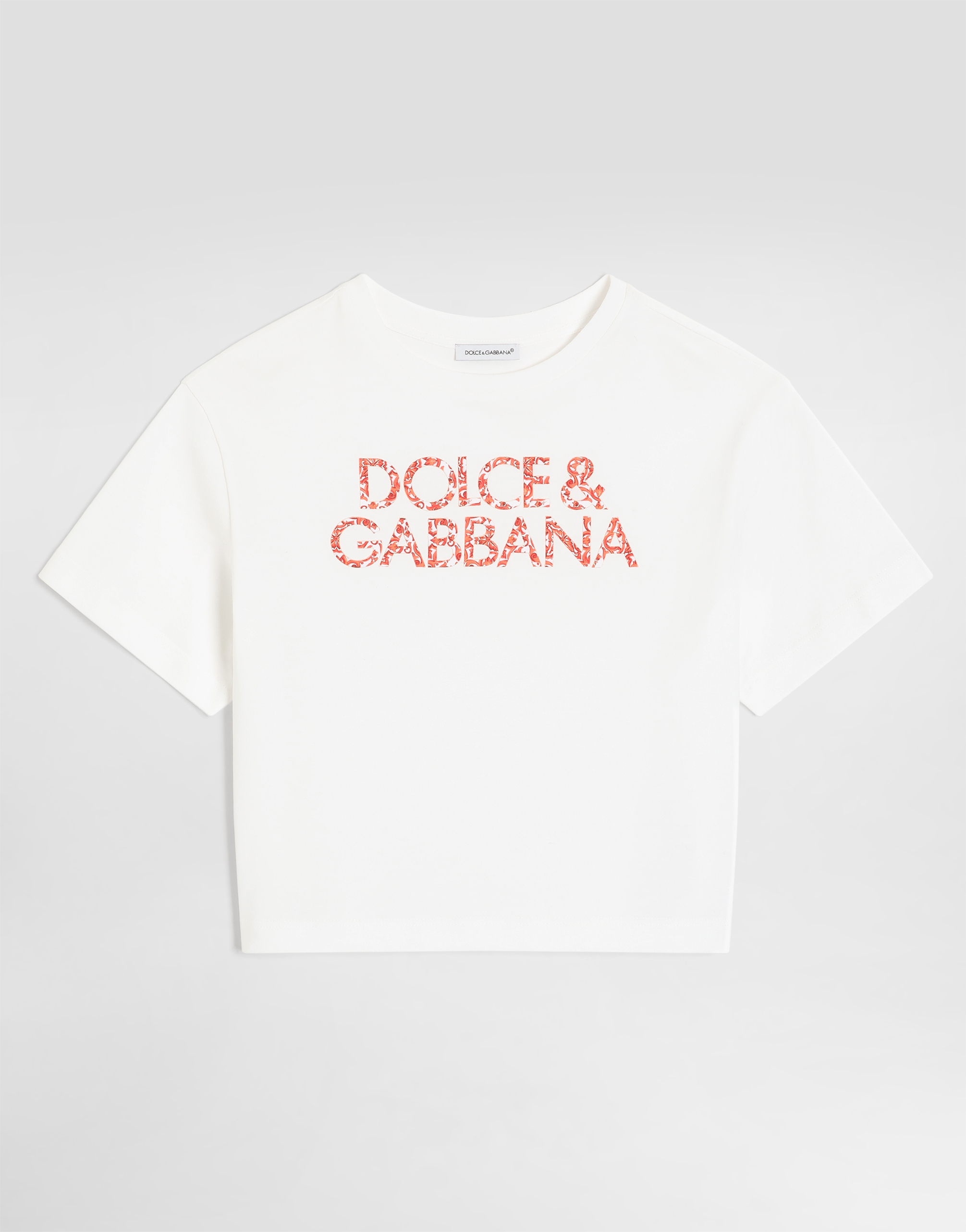 Dolce & Gabbana Majolica-print Jersey T-shirt In White
