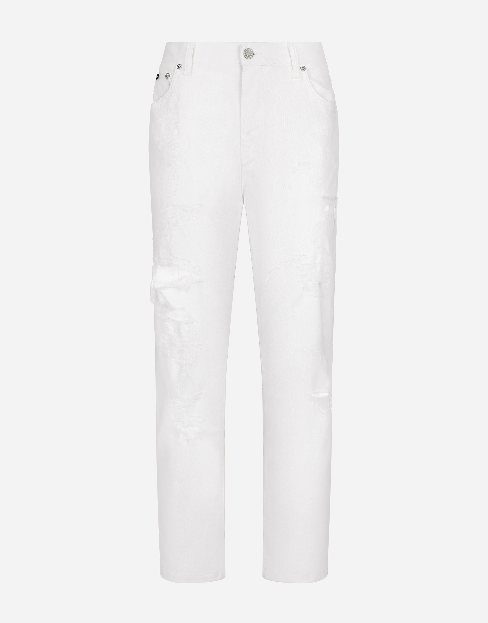 Dolce & Gabbana Cotton Denim Jeans With Rips - Woman Denim And Jeans Multi-colored 50