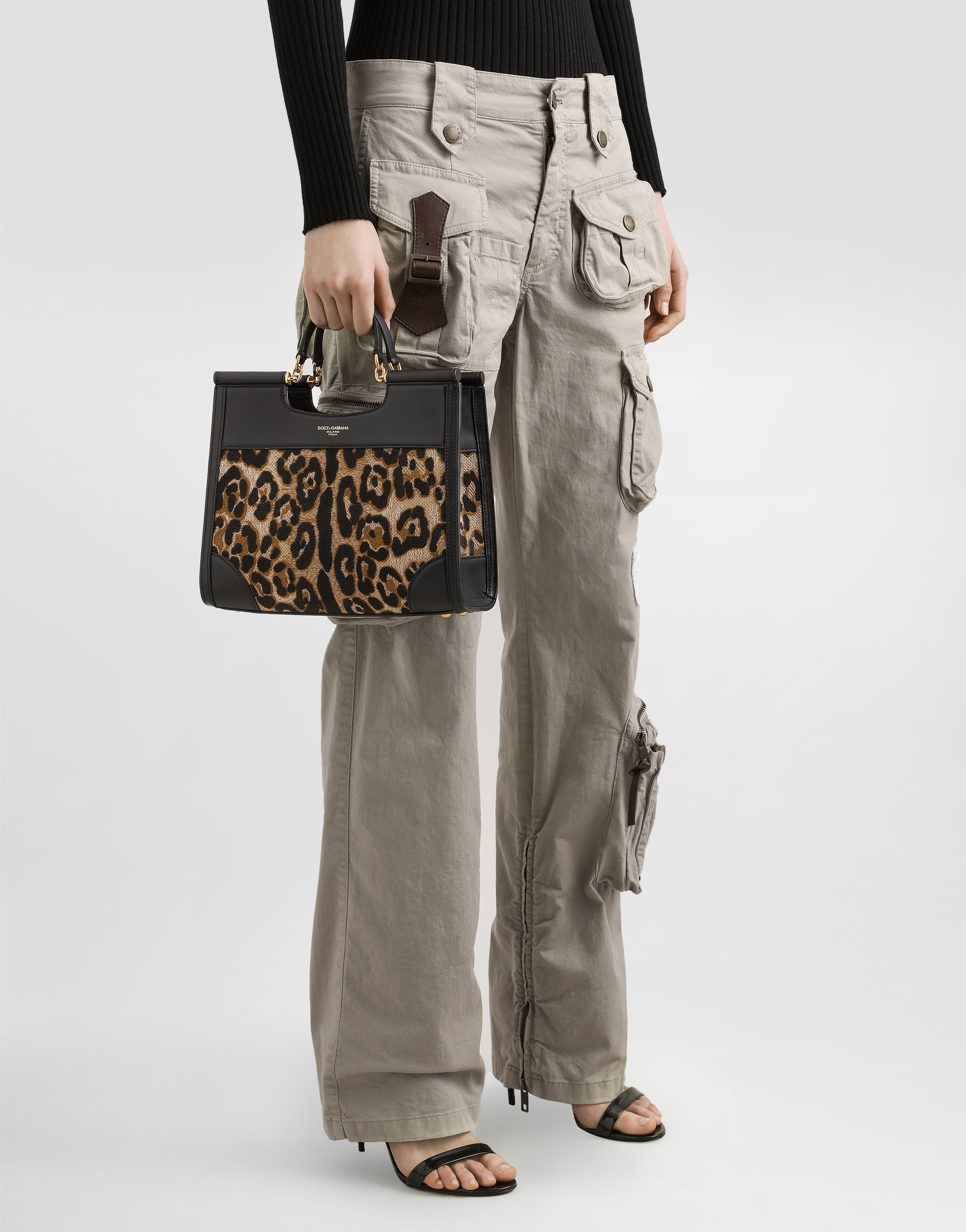 Dolce & Gabbana Small Sicily Shopper In Multicolor