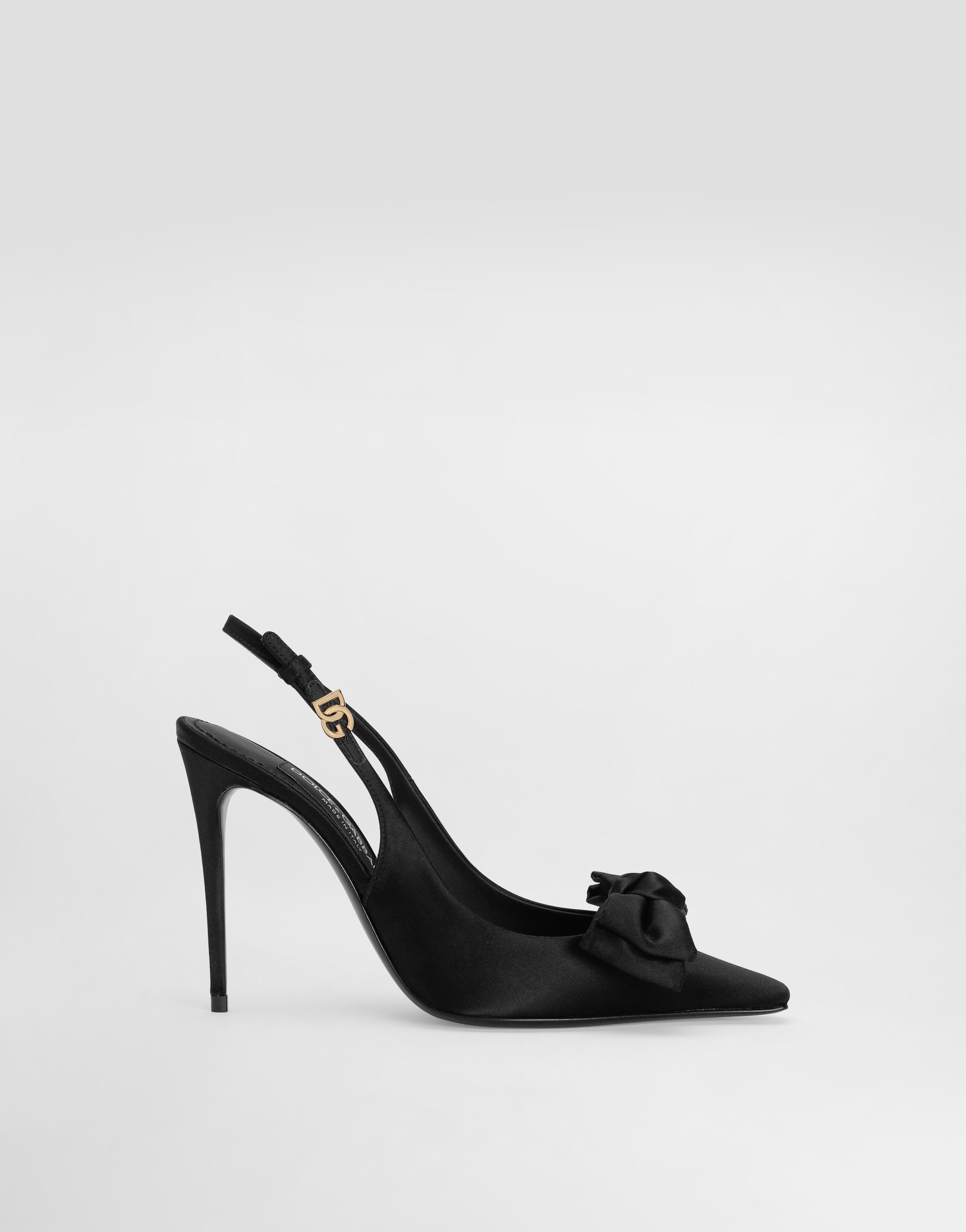 Satin slingbacks with bow detail in Black for Women