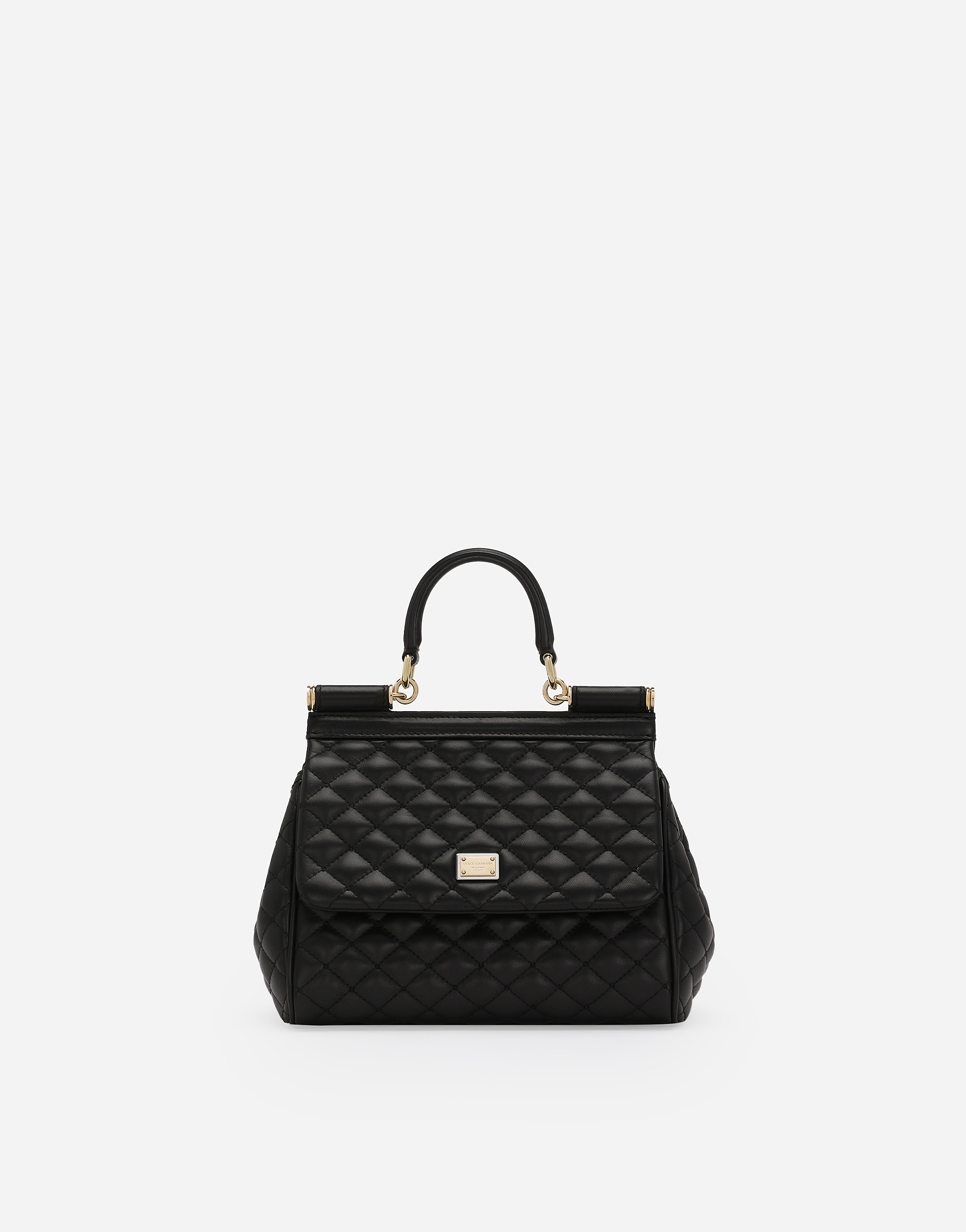 Dolce & Gabbana Medium Sicily Handbag - Woman Handbags Black Leather Onesize