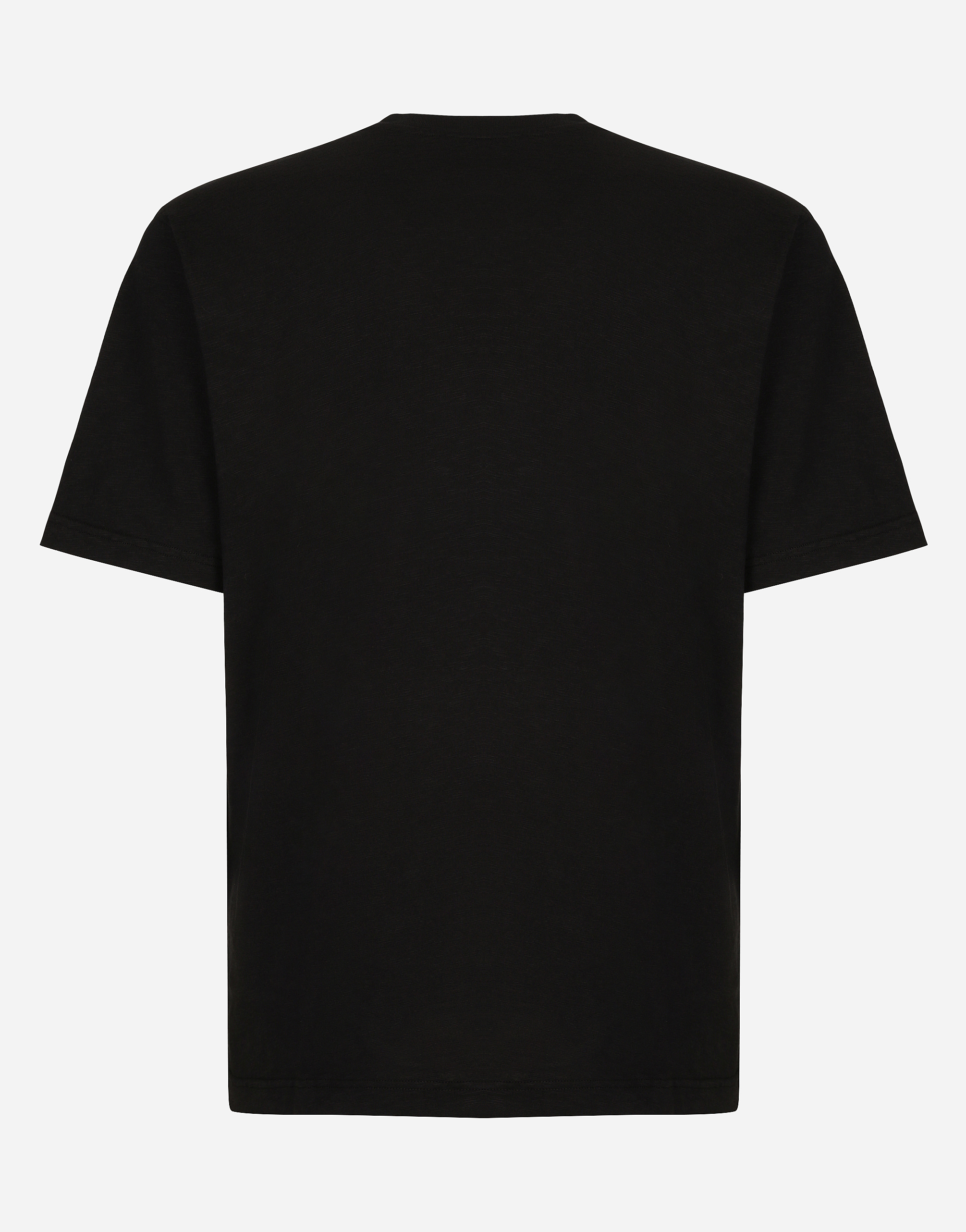Shop Dolce & Gabbana Cotton T-shirt With Dolce&gabbana Logo In Black