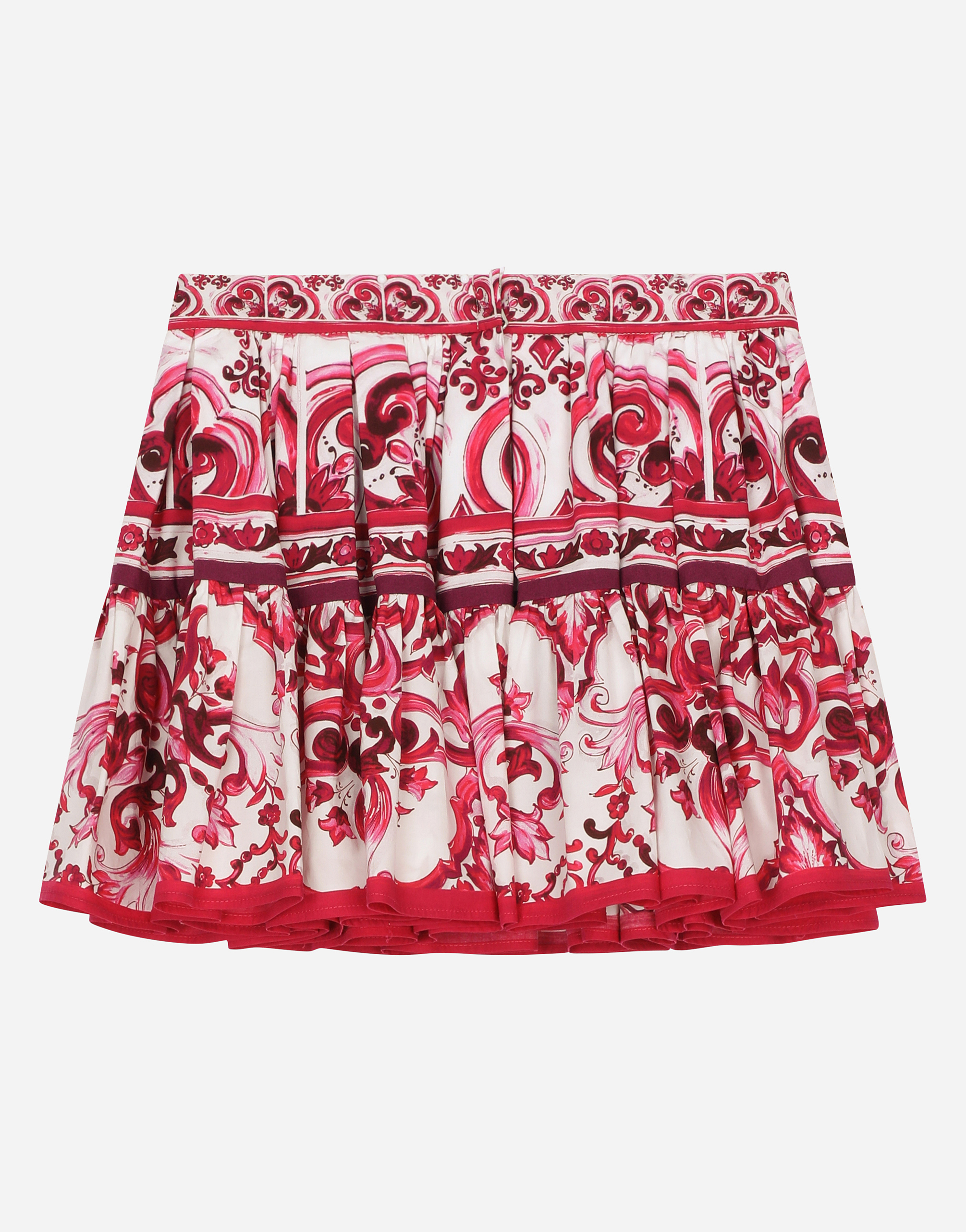 Shop Dolce & Gabbana Majolica-print Poplin Skirt In Multicolor
