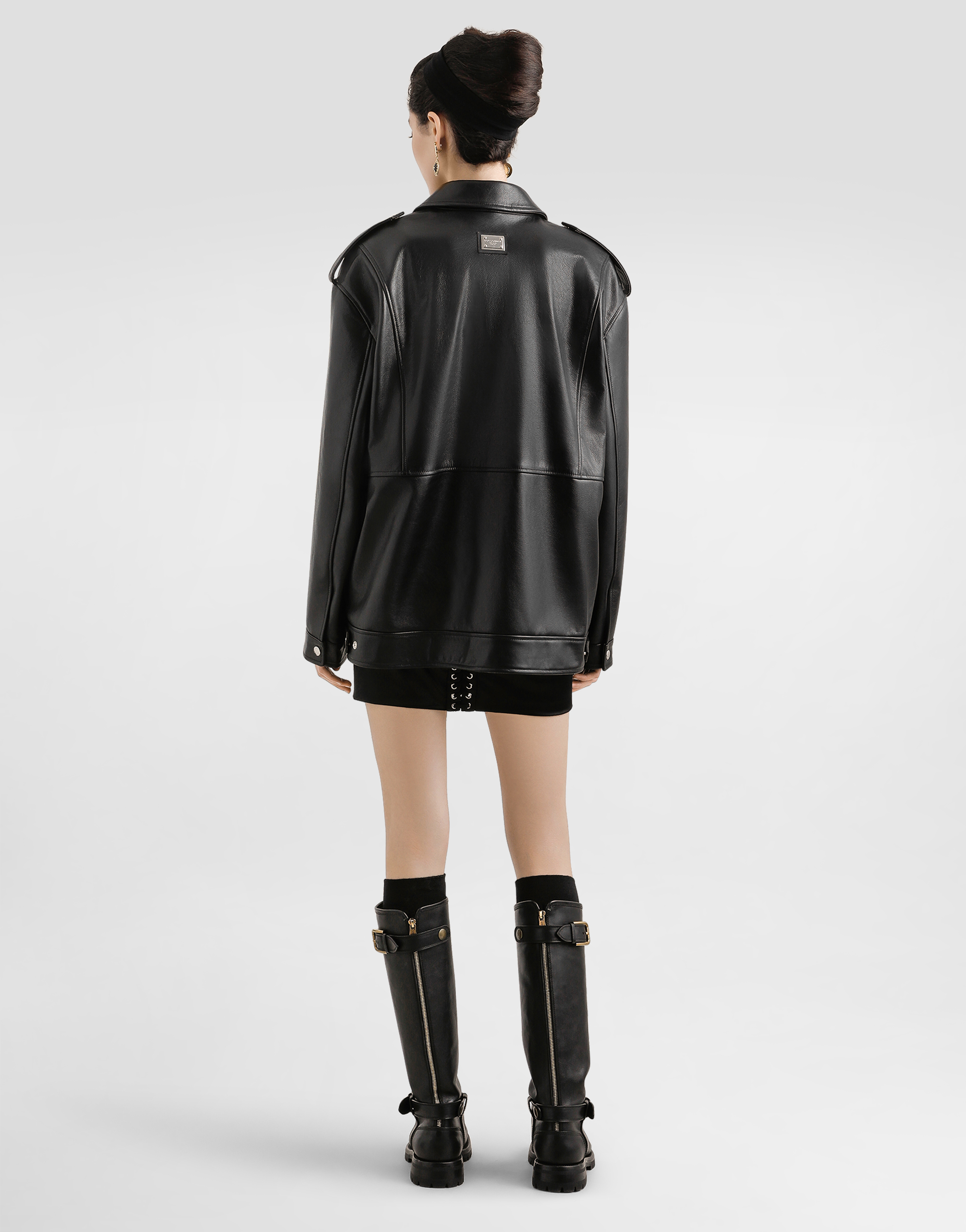 Dolce & Gabbana Satin Mini Dress In Black