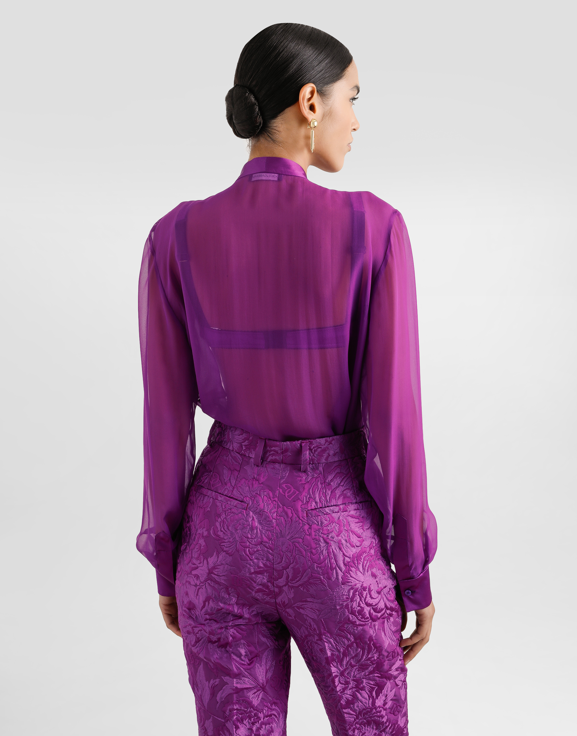 Dolce & Gabbana Chiffon Shirt In Purple