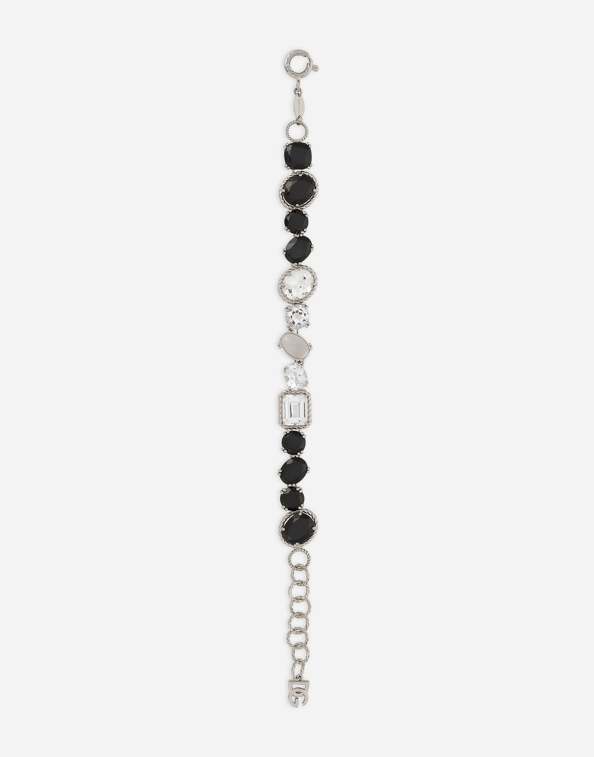 Shop Dolce & Gabbana Anna Bracelet In White Gold 18kt With Spinel And Topazes In Weiss