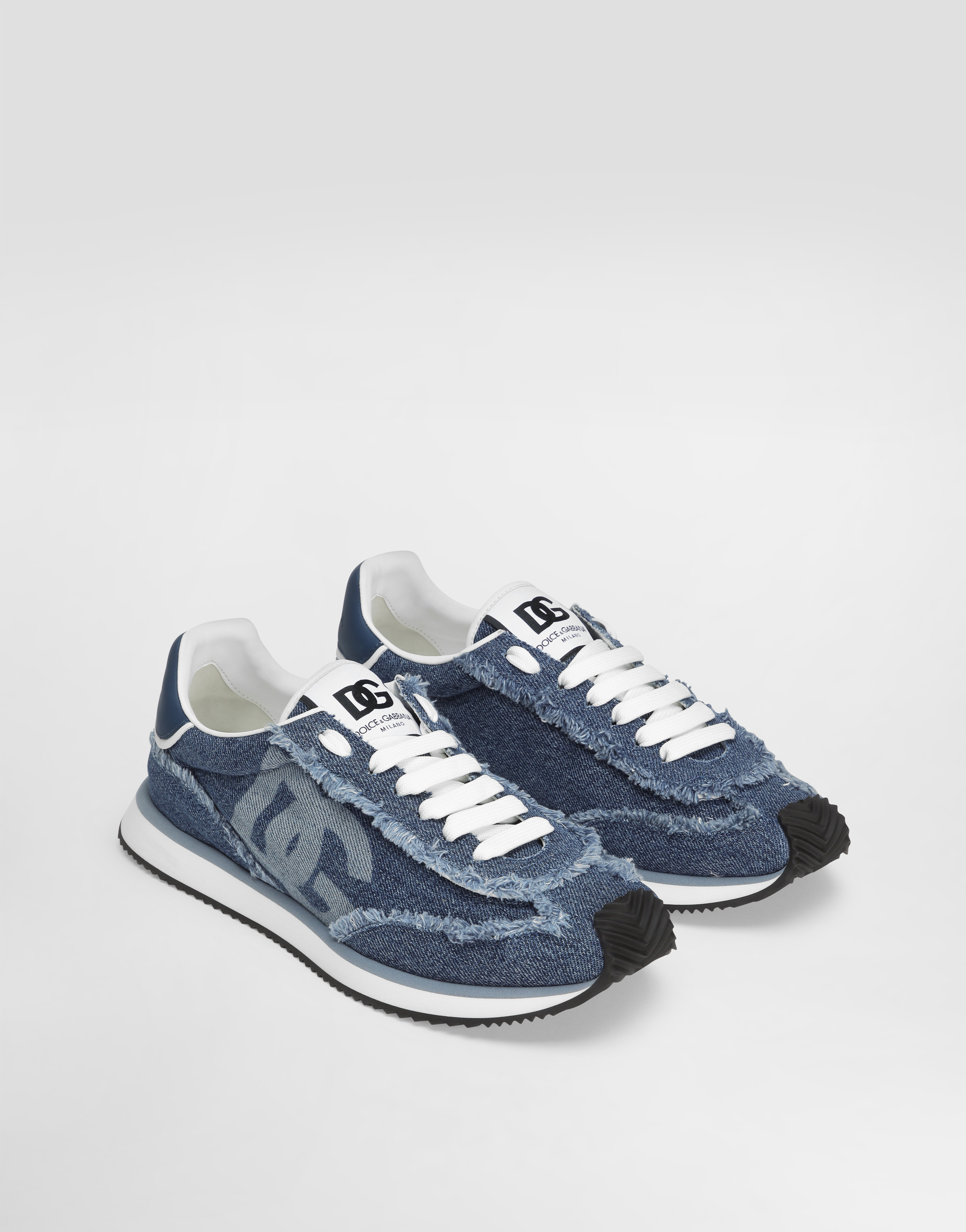 Dolce & Gabbana Dolce&gabbana Men Dg Cushion Sneakers In Denim In Blue
