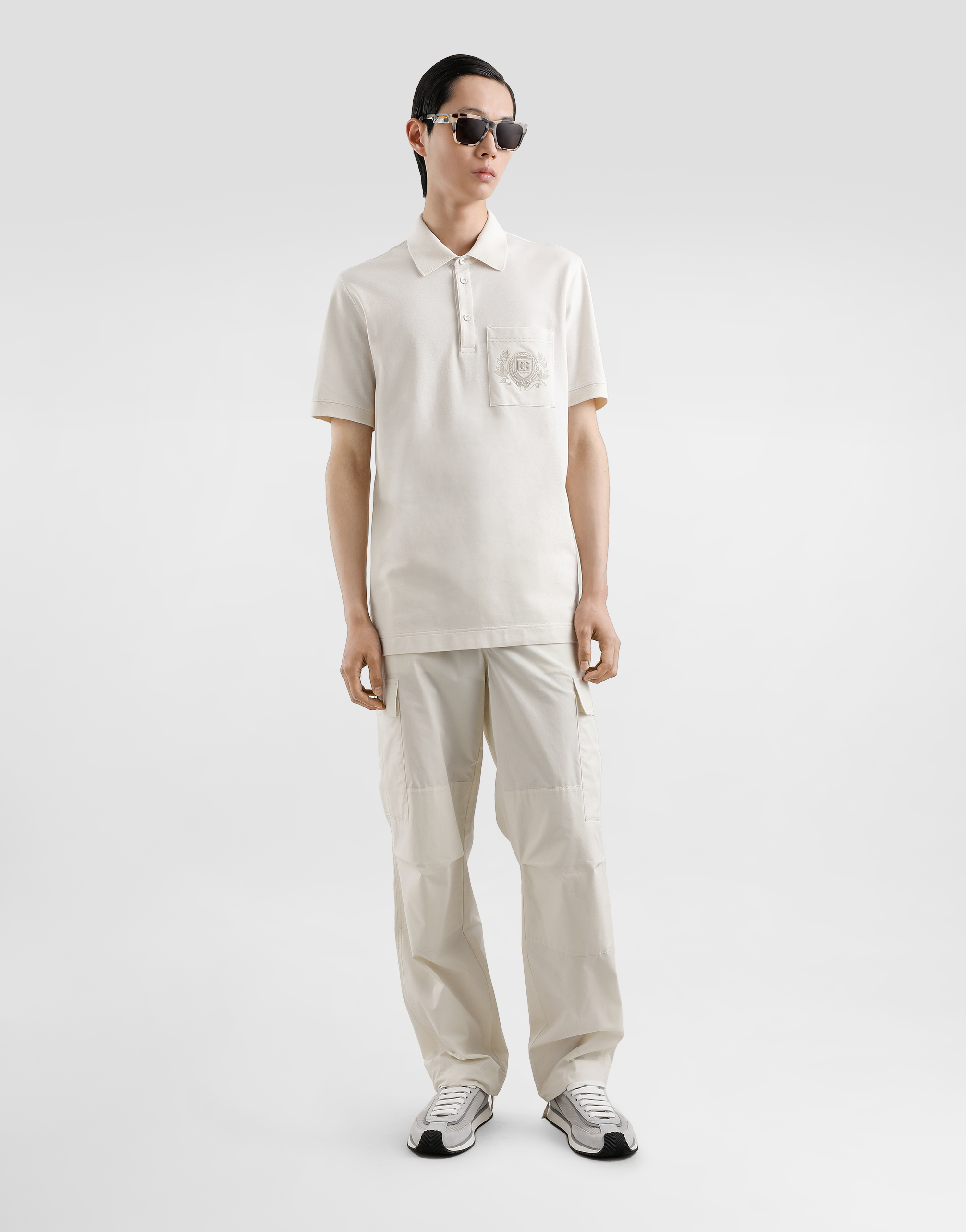 Dolce & Gabbana Cotton Cargo Pants In Beige