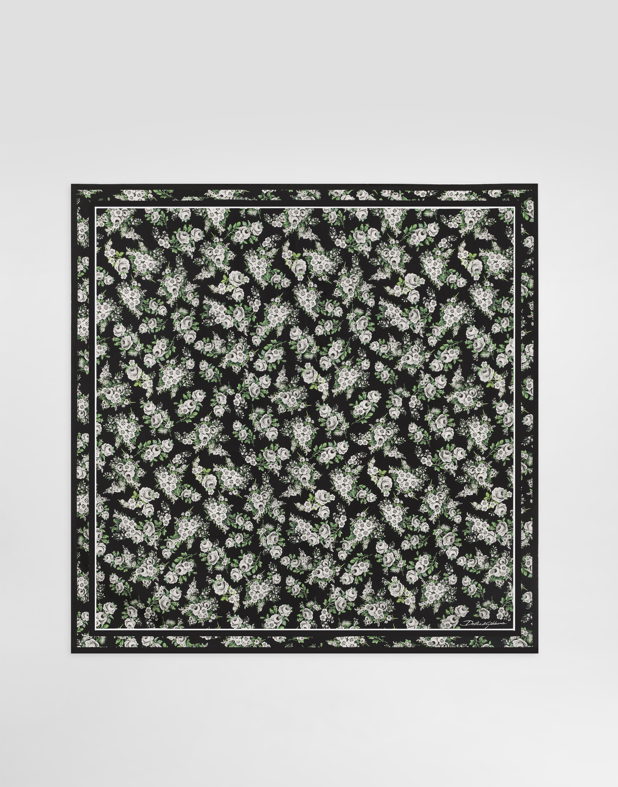  Dolce & Gabbana Dolce & Gabbana 70x70 Small Flower Bouquet-print Silk Twill Scarf - Woman Scarves And Silks Multicolor Onesize 