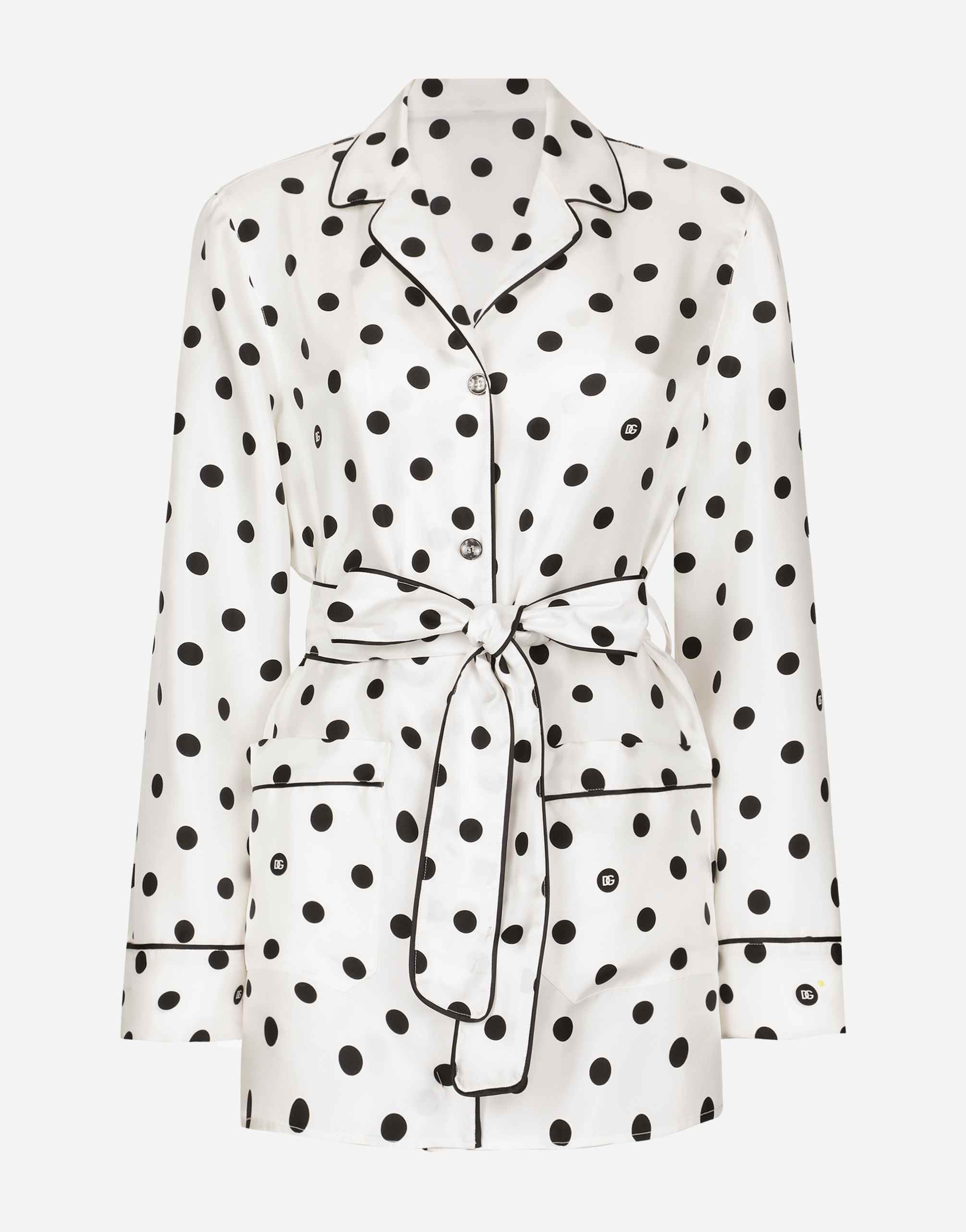 Dolce & Gabbana Polka-dot Long-sleeved Pajama Shirt In プリ