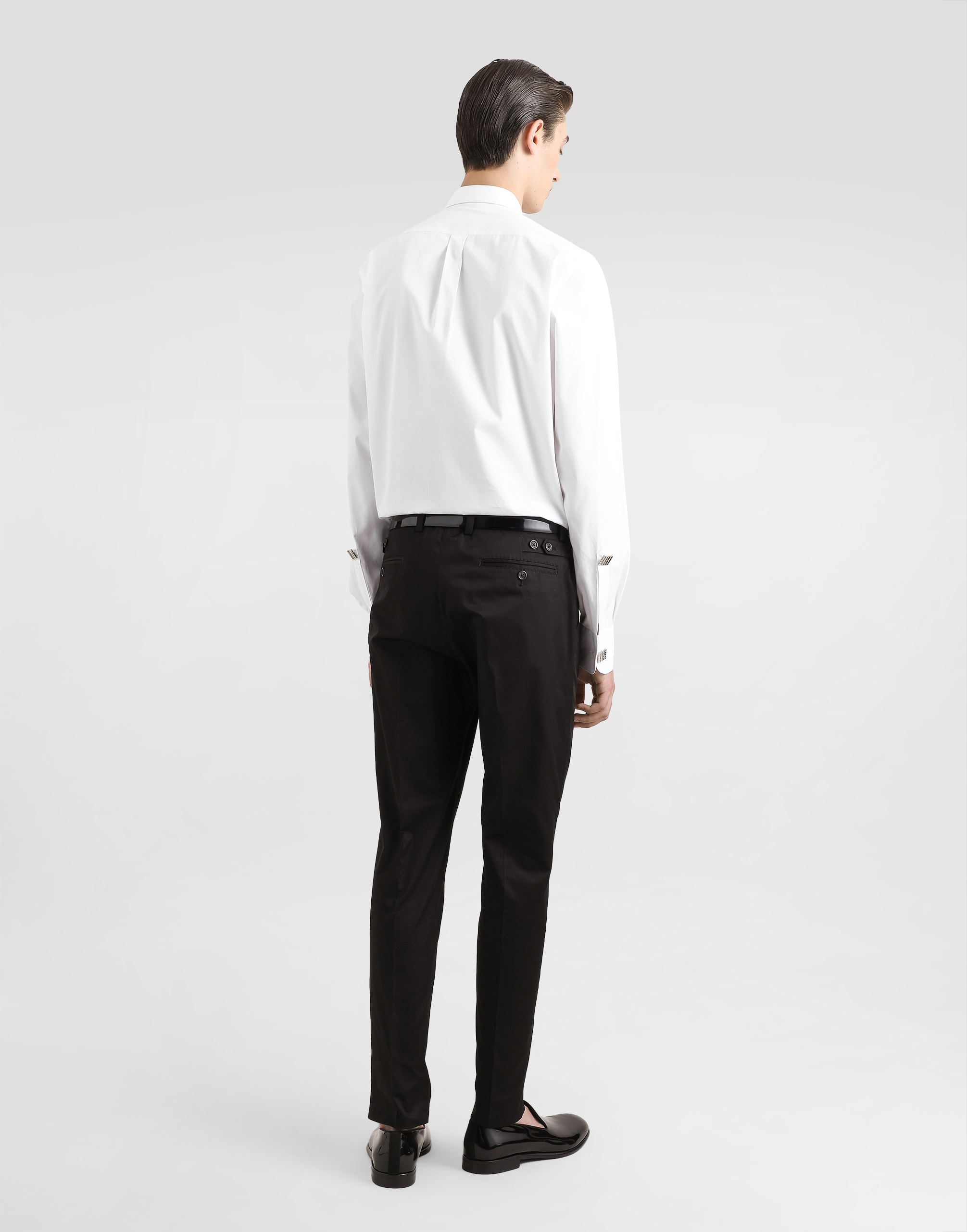 Dolce & Gabbana Bejeweled Appliqué Cotton Shirt In Multicolor