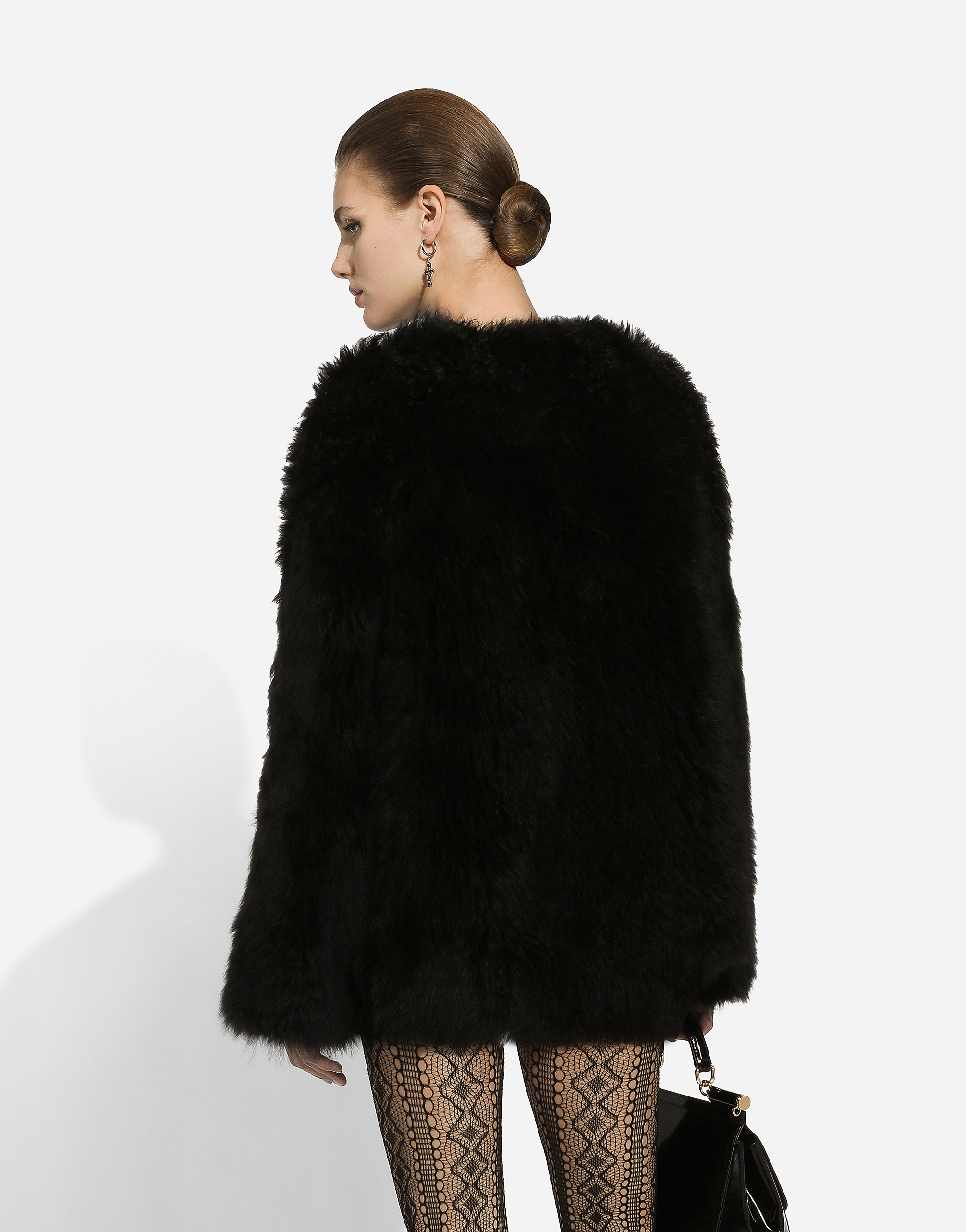 Dolce & Gabbana Goat Hair Cashmere Jacket In Black