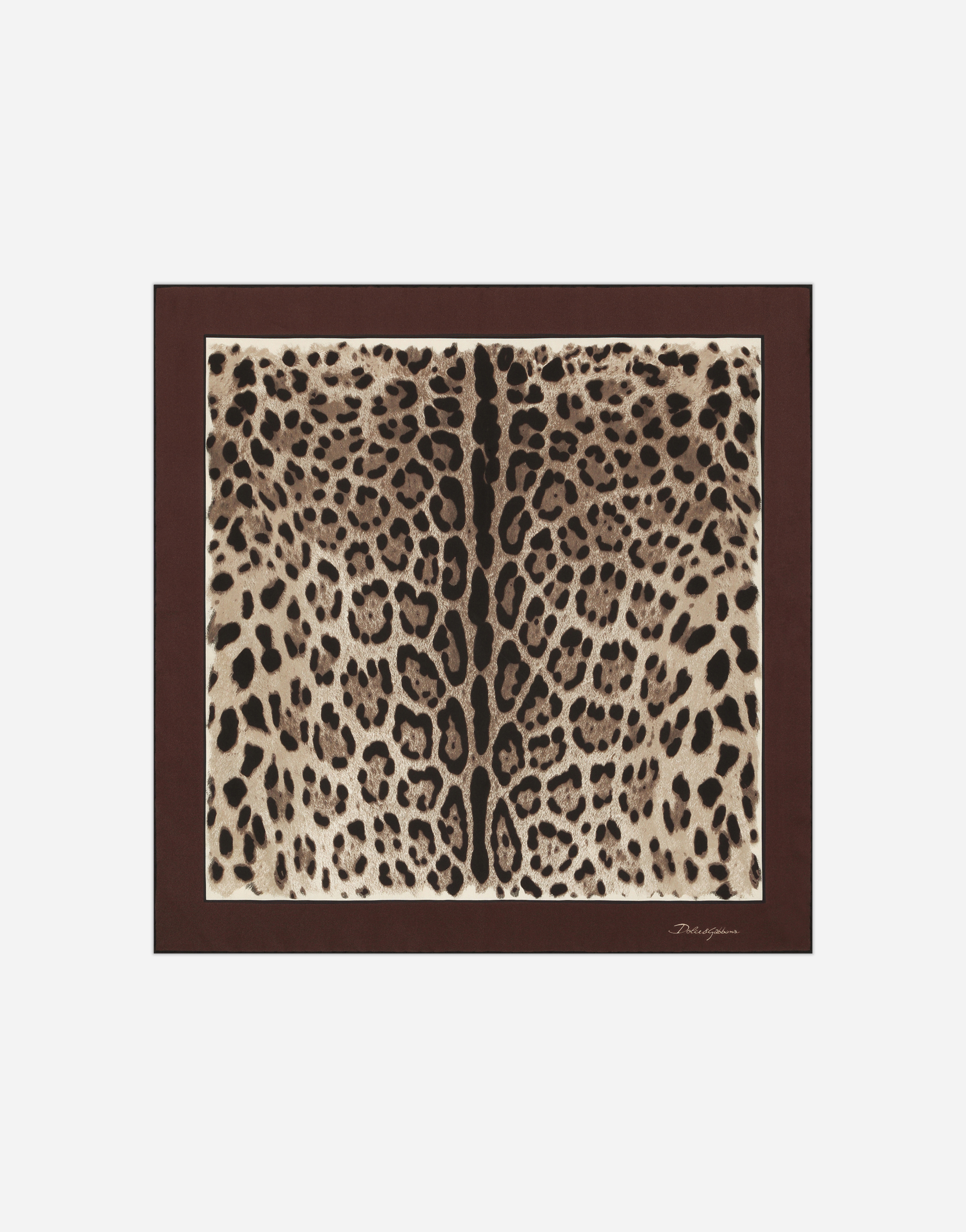 DOLCE & GABBANA LEOPARD-PRINT TWILL SCARF (50X50)