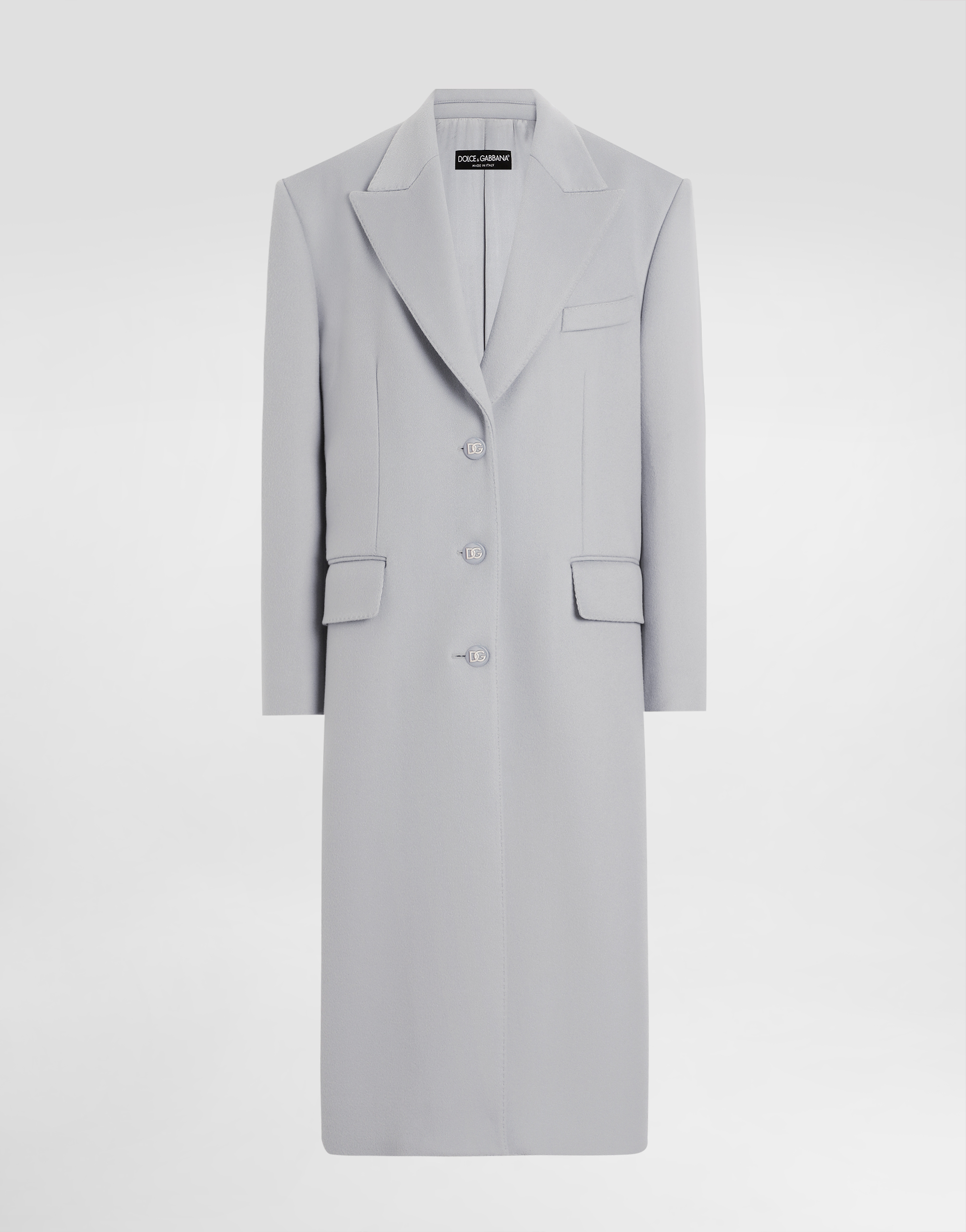 Dolce & Gabbana Oversize Single-breasted Cashmere Baize Coat - Woman Coats And Jackets Gray