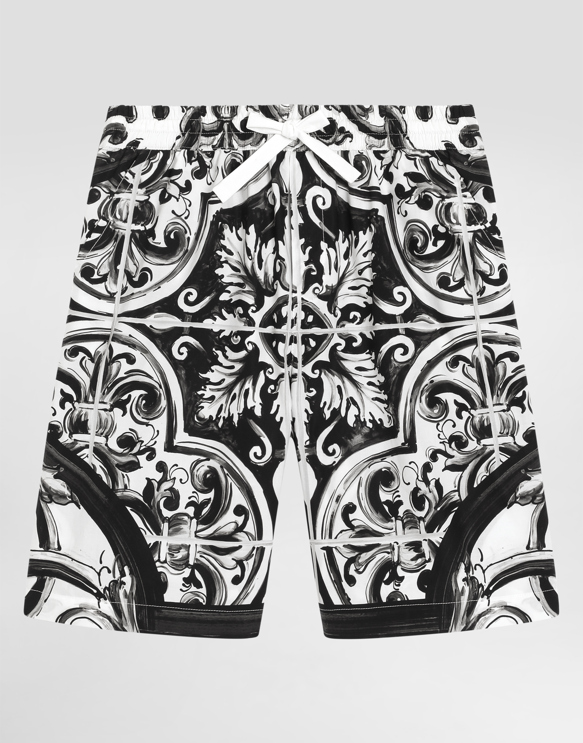 Dolce & Gabbana Majolica-print Cotton Poplin Bermuda Shorts