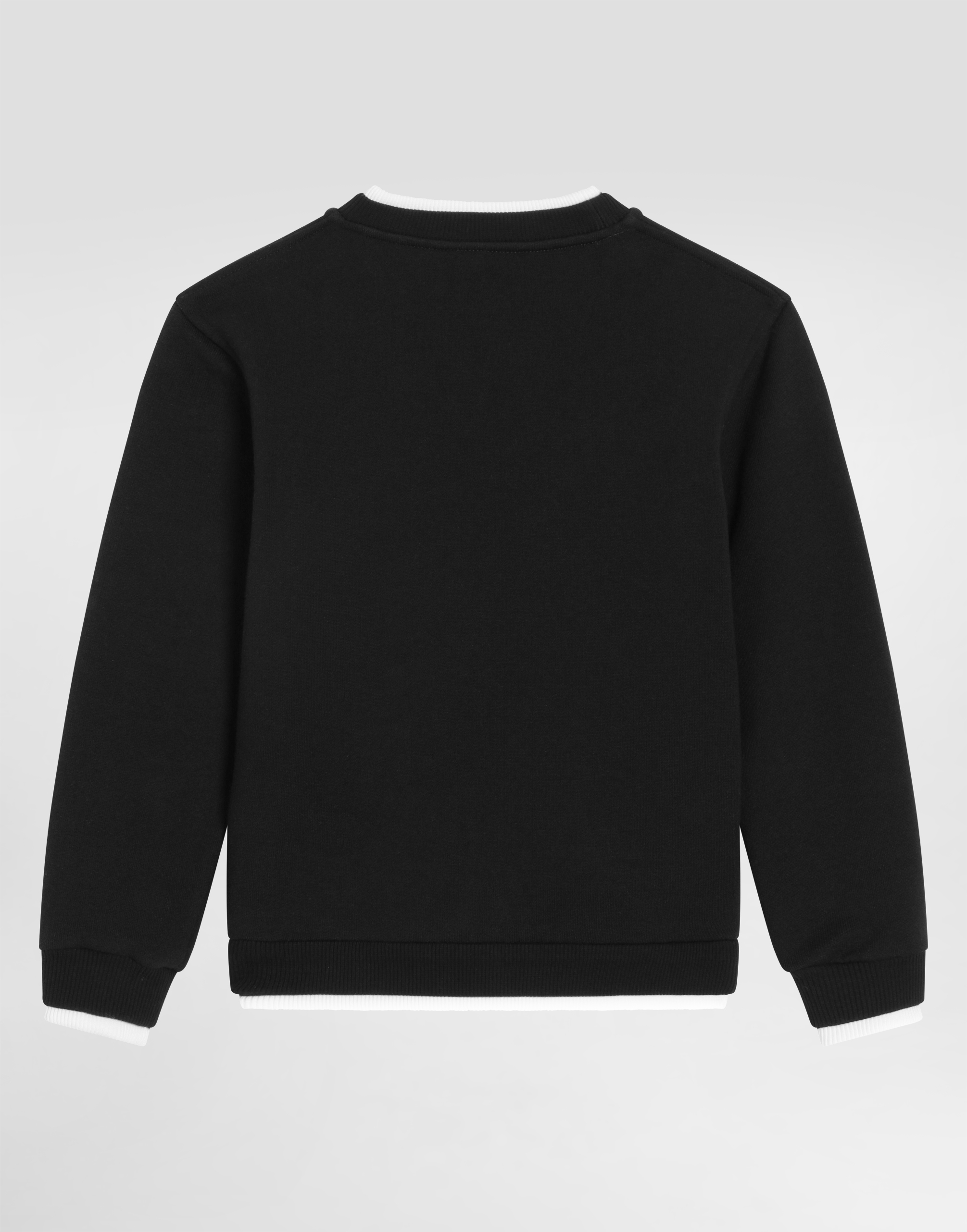 Crew neck fleece sweatshirt with Dolce&Gabbana embroidery