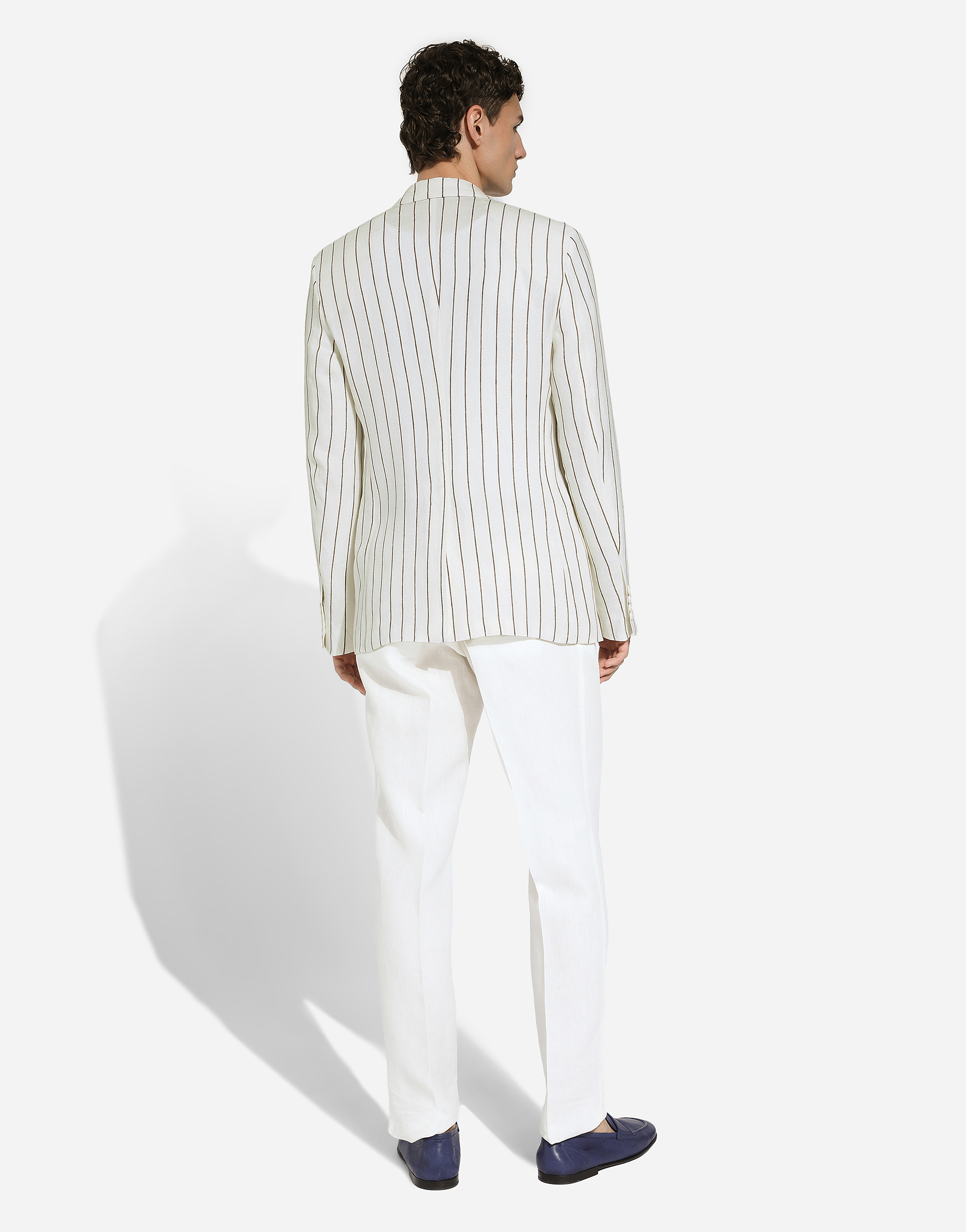 Dolce & Gabbana Single-breasted Linen Sicilia-fit Jacket In White
