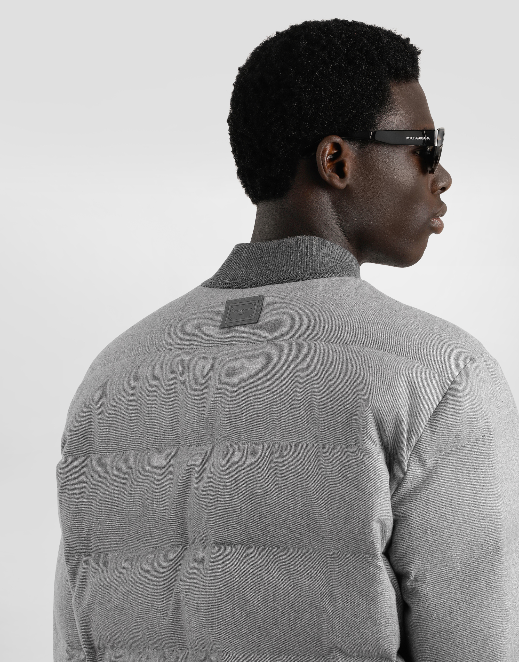 Dolce & Gabbana Reversible Flannel Outerwear Bomber Jackets Grey In Gray