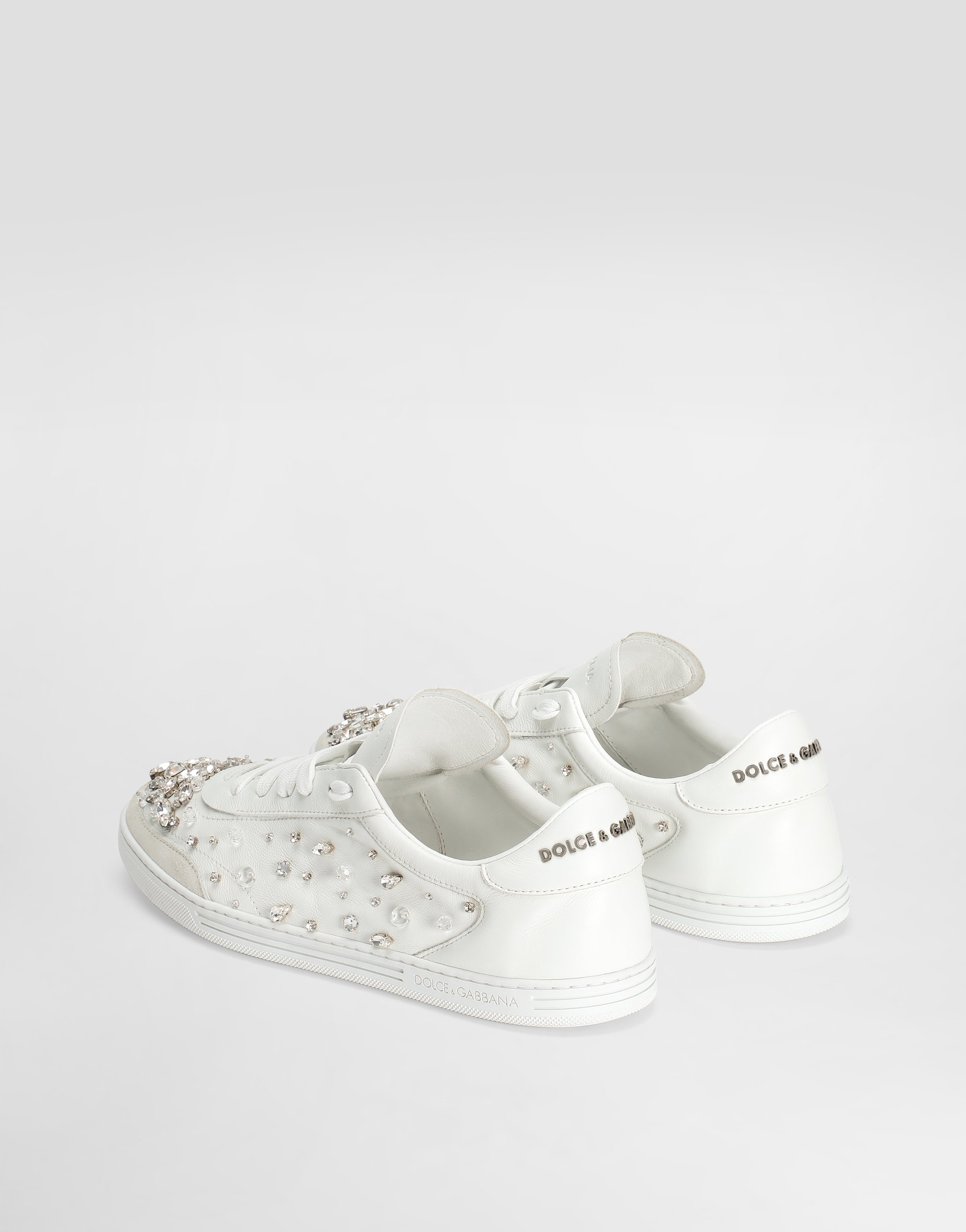 Dolce & Gabbana Calfskin Saint Tropez Light Sneakers In White
