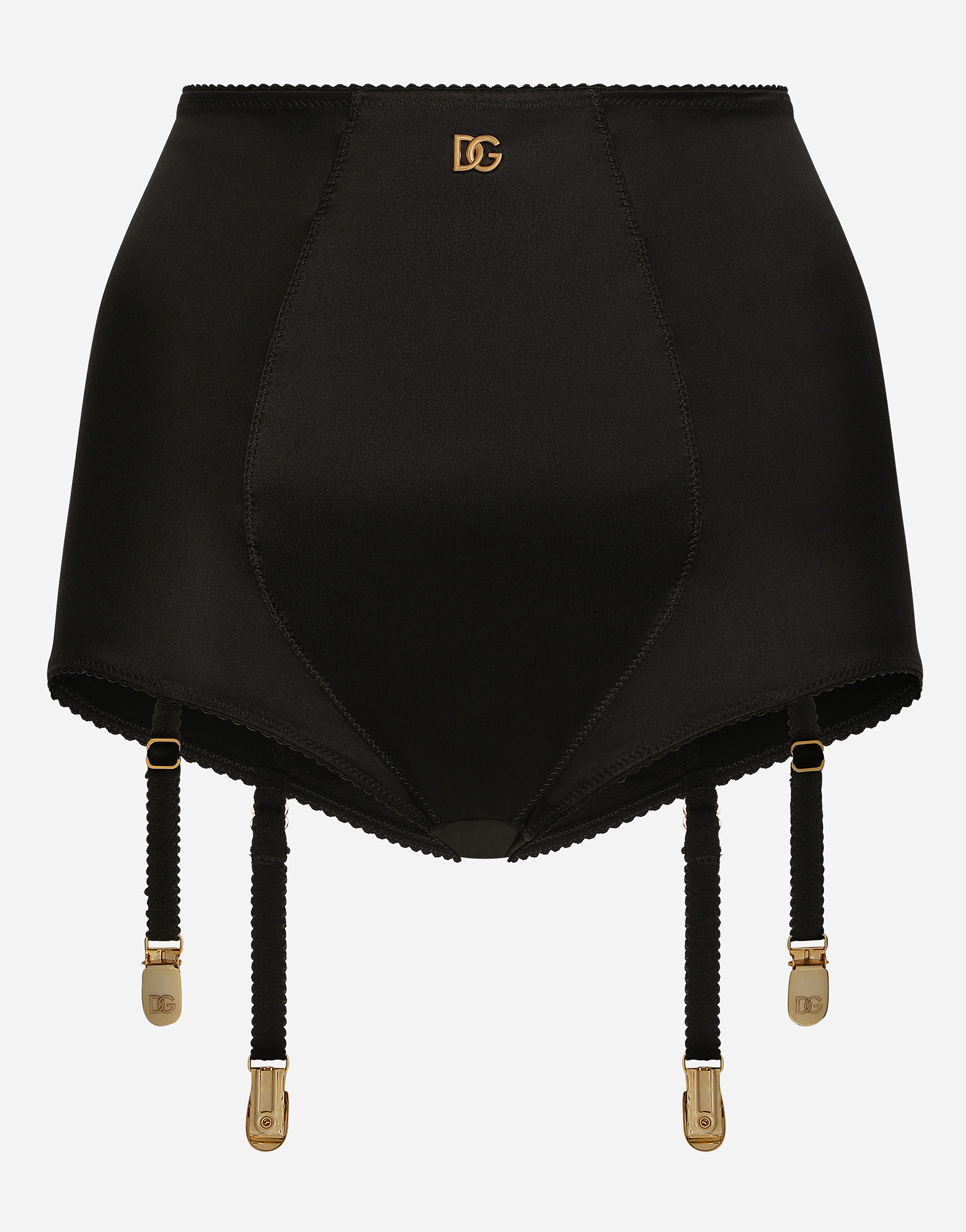 Dolce & Gabbana Satin Culottes With Suspenders In Black