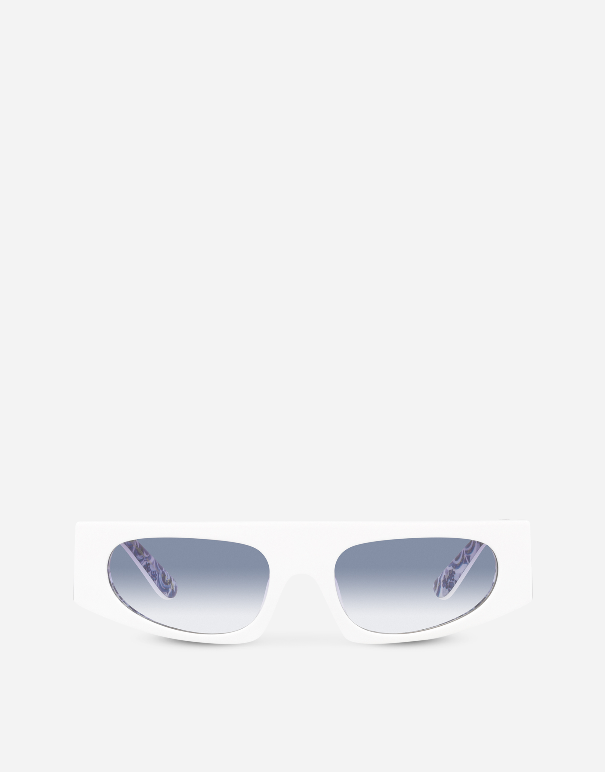 Dolce & Gabbana Blu Mediterraneo Sunglasses In White & Maiolica Print