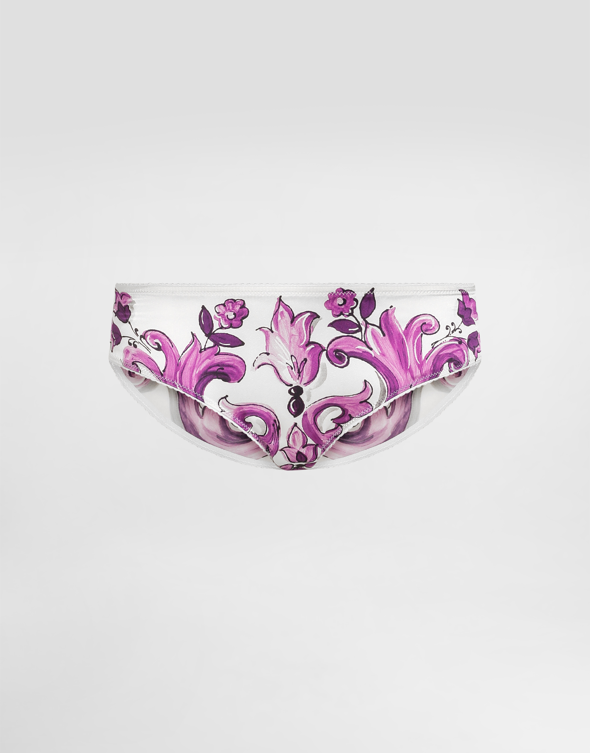 Majolica-print stretch satin briefs
