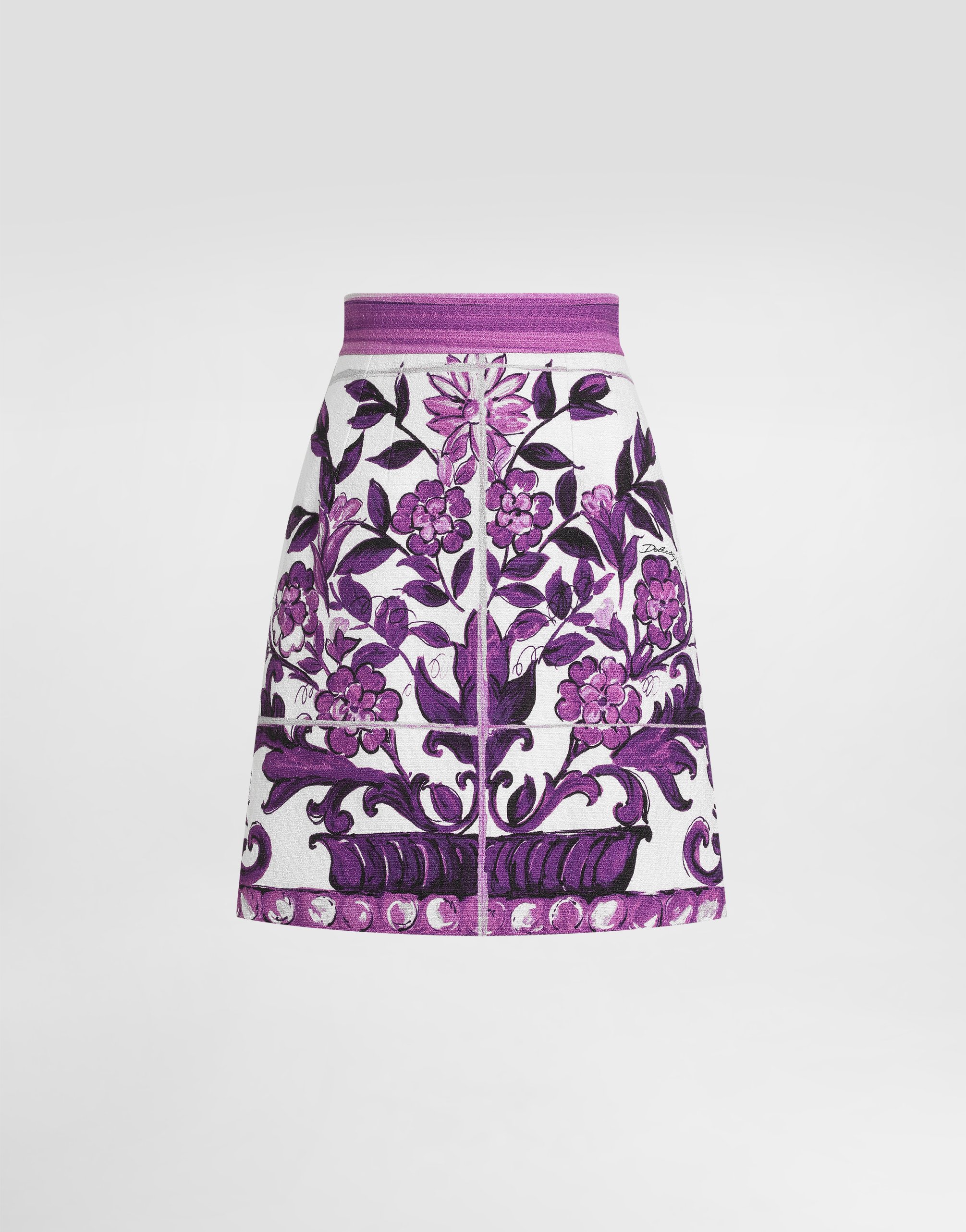 Dolce & Gabbana Majolica-print Cotton Mini Skirt In Multi