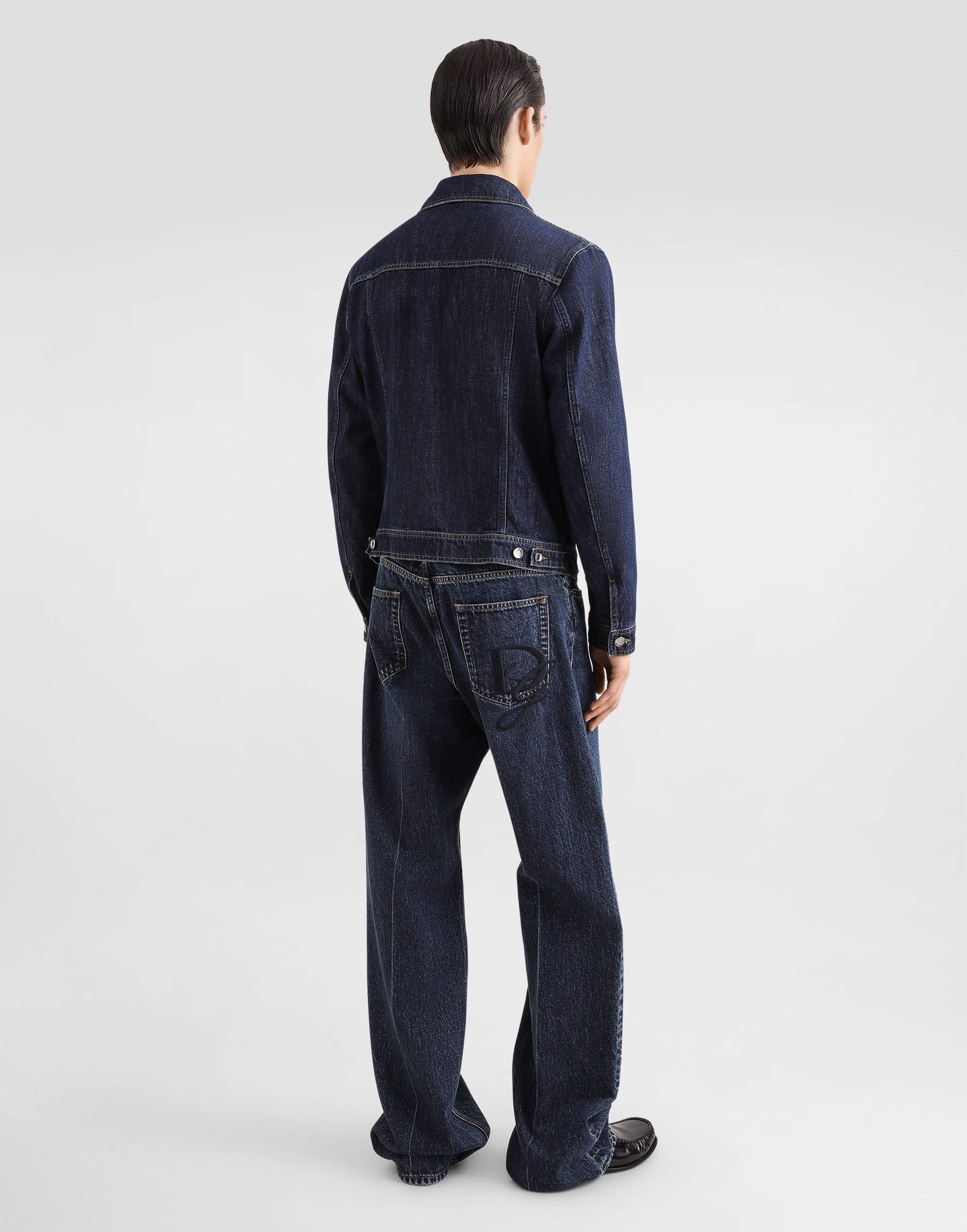 Dolce & Gabbana Cotton Denim Jacket With Bejeweled Detailing In Multicolor