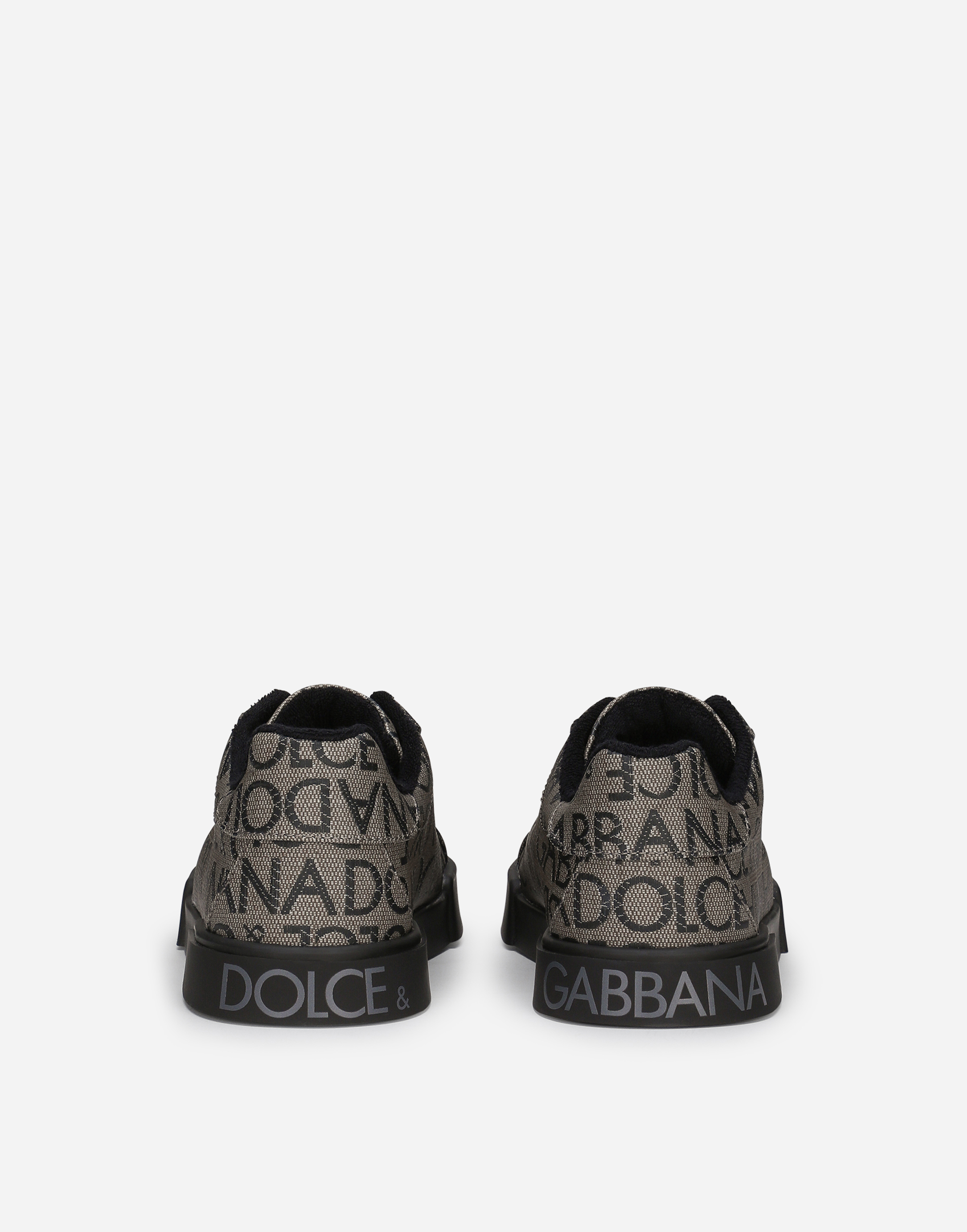 DOLCE & GABBANA PORTOFINO SNEAKERS IN COATED JACQUARD LOGO